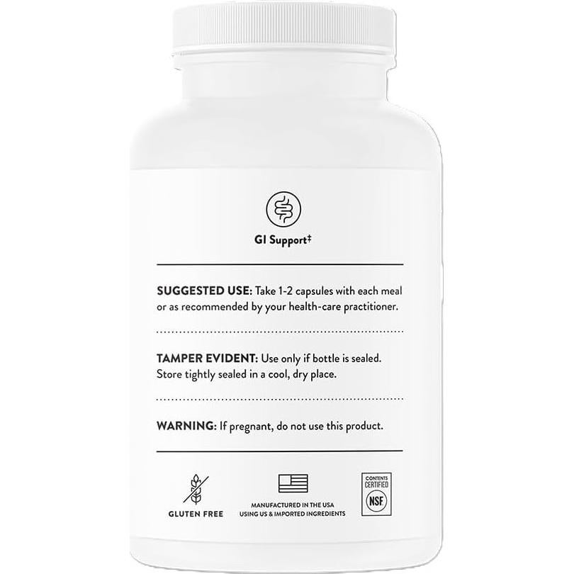 Suplemento Digestivo Thorne - 180 Cápsulas - Salud Intestinal