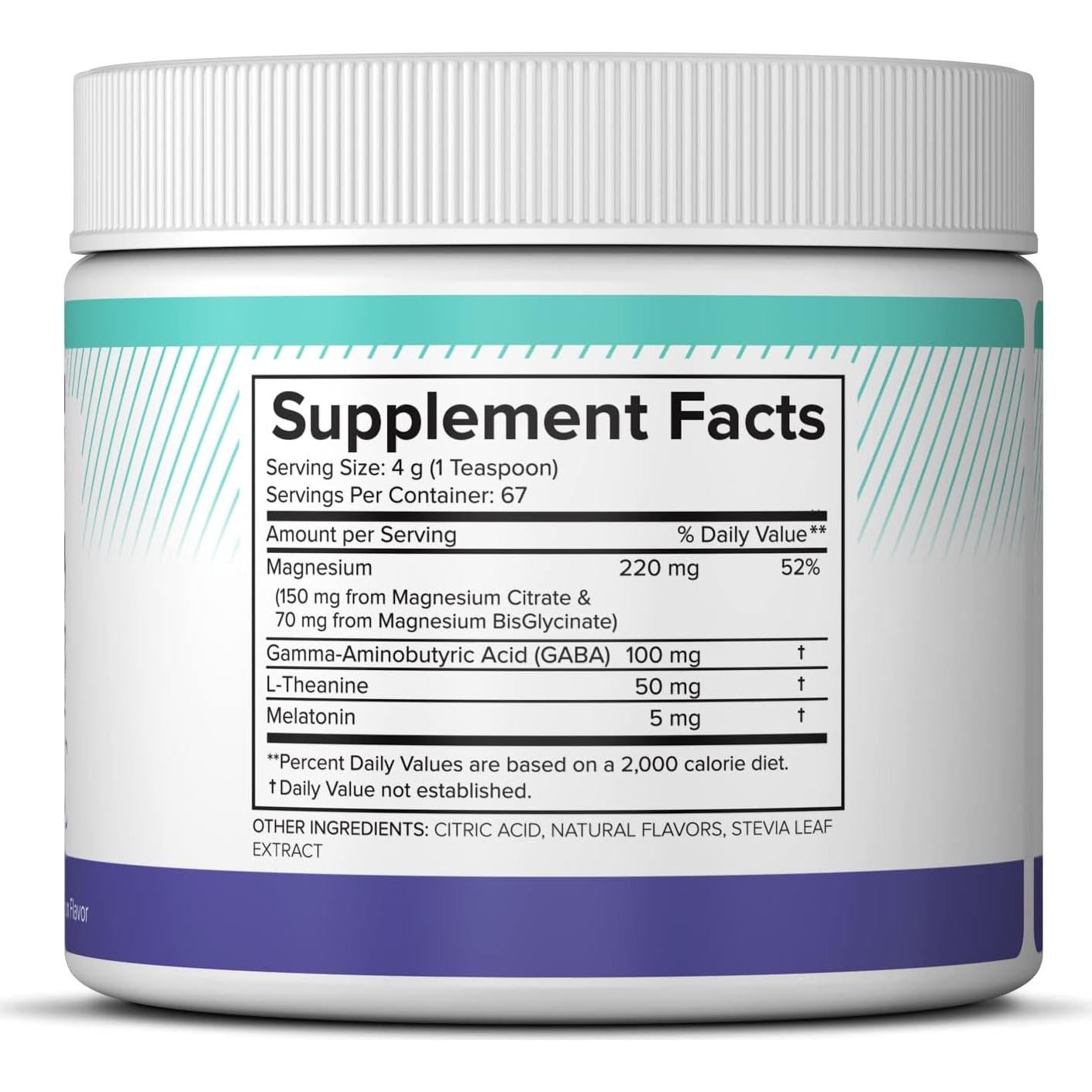 Polvo Nocturno de Sueño Natural BioScience 255g - Magnesio y Melatonina