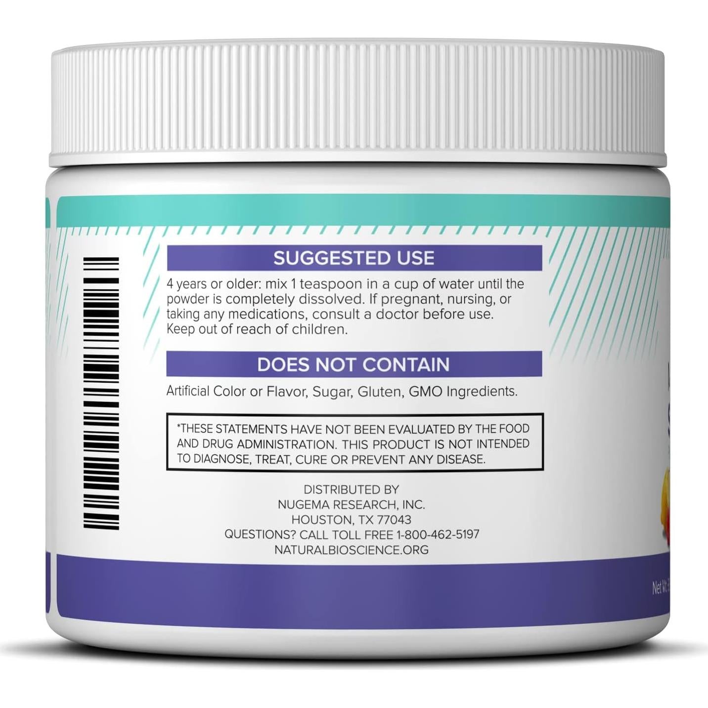 Polvo Nocturno de Sueño Natural BioScience 255g - Magnesio y Melatonina