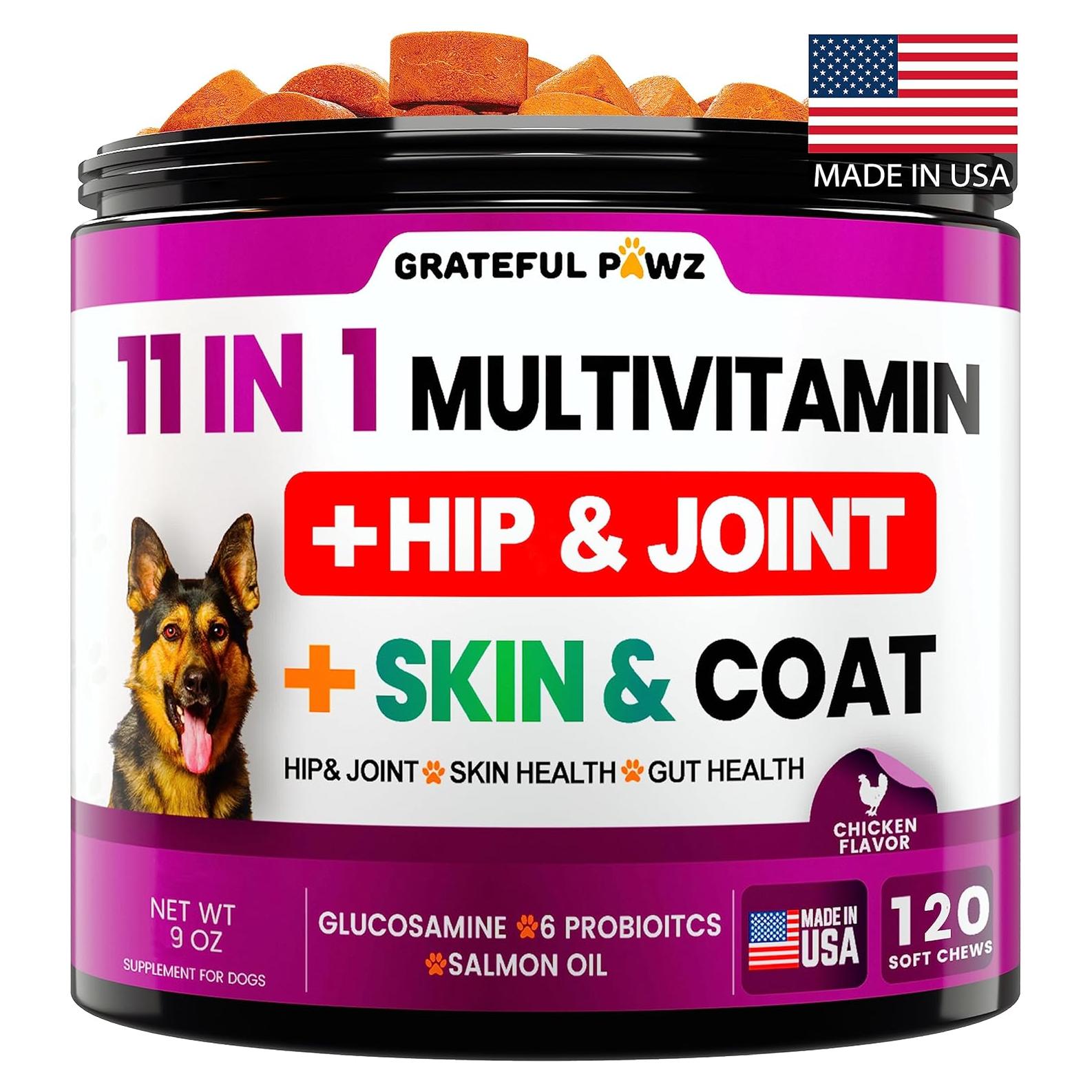 Multivitamina Masticable para Perros Grateful Pawz 255g