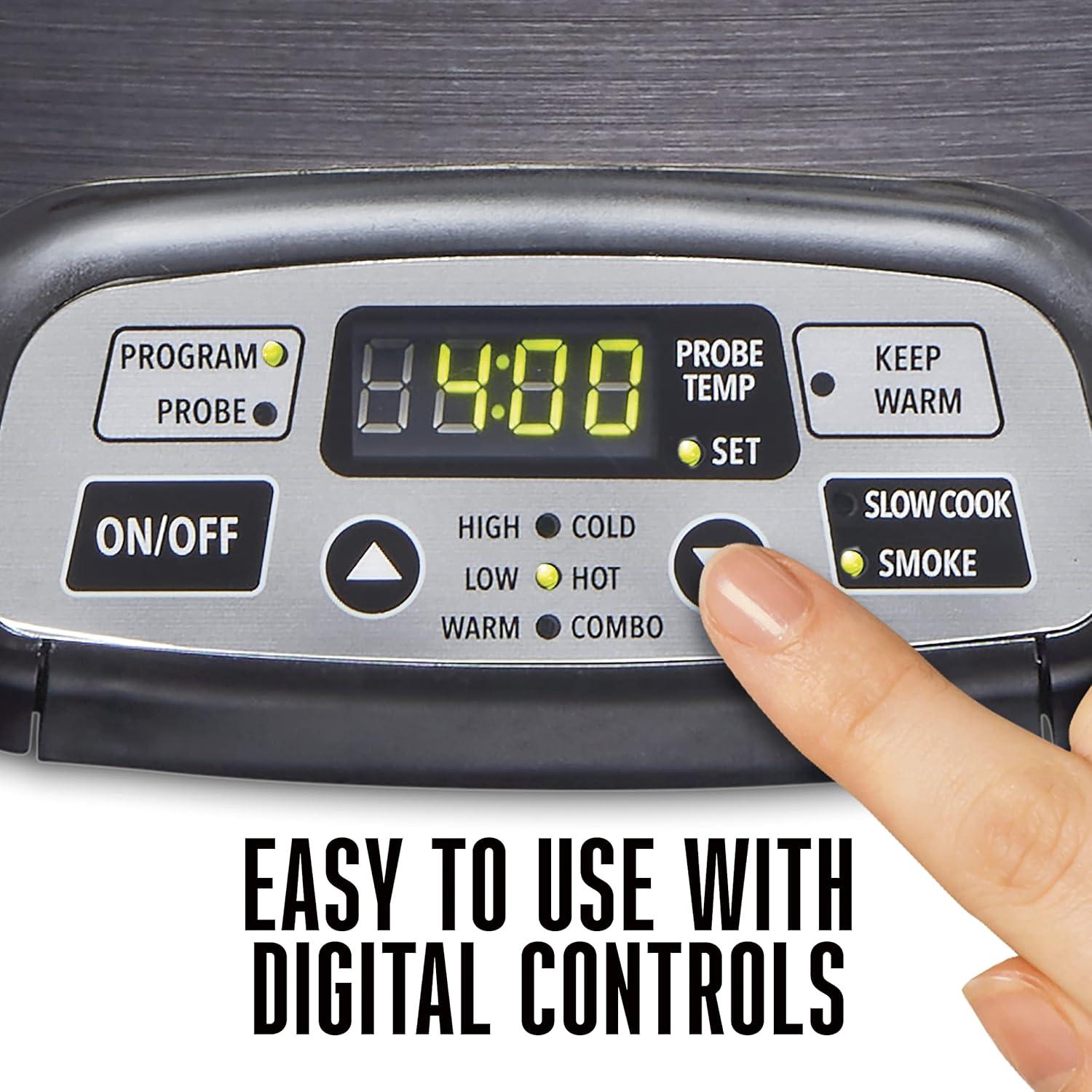 Ahumador Eléctrico Interior 2-en-1 Weston 6 Cuartos Negro