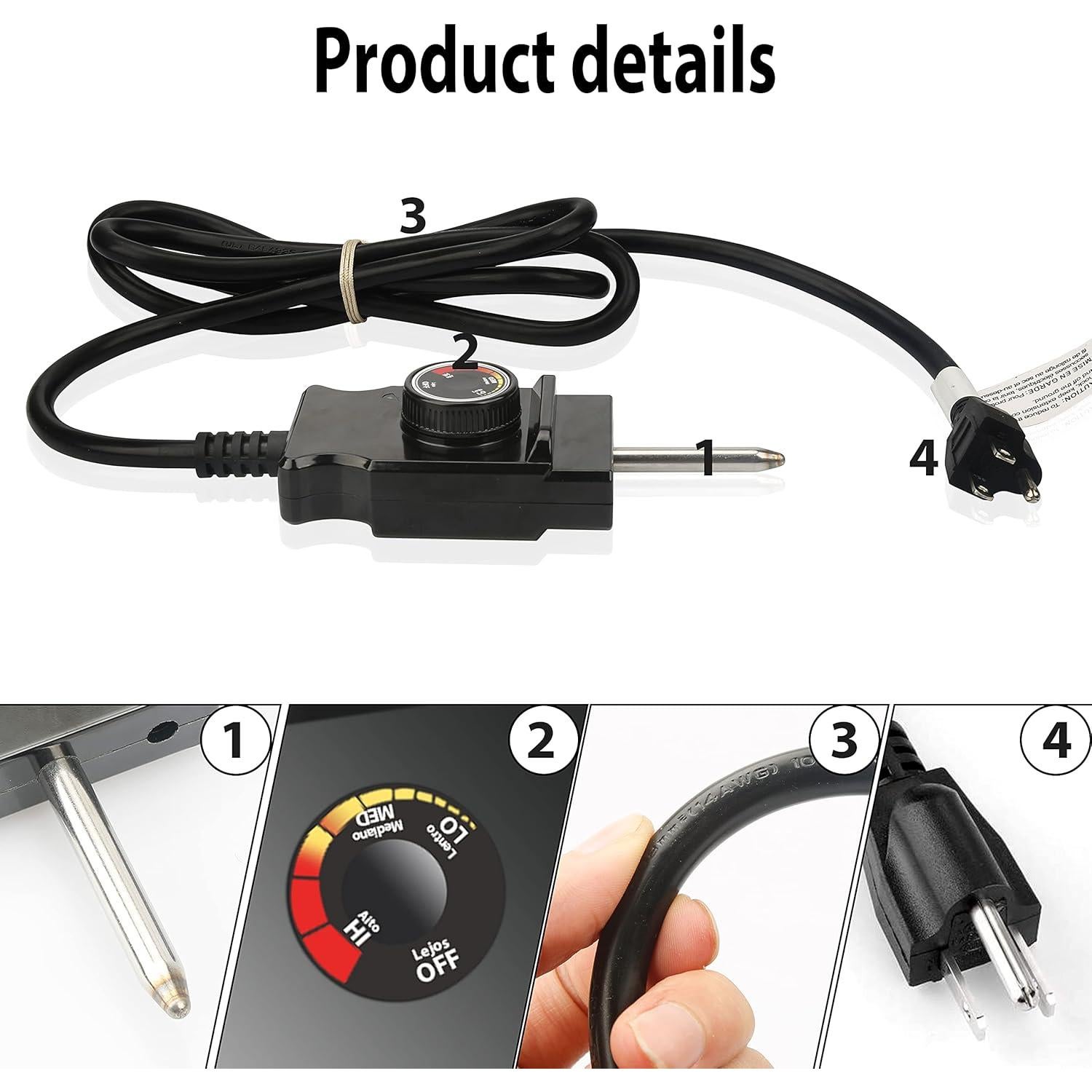 Cable de Alimentación Eléctrico Unidanho para Ahumador Masterbuilt