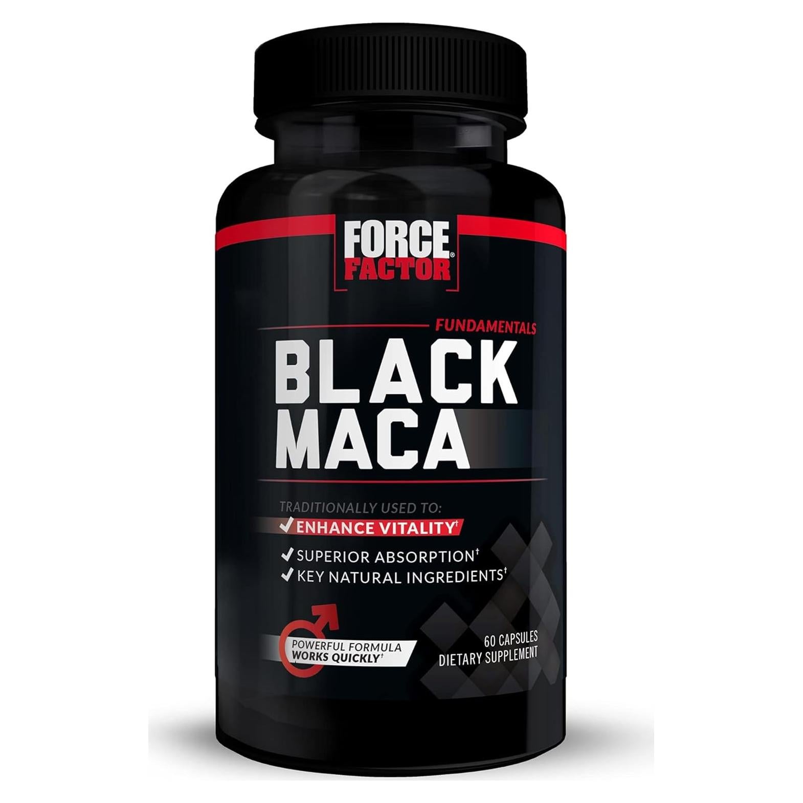 Suplemento de Vitalidad Force Factor Maca Negra 1000mg 60 Cápsulas