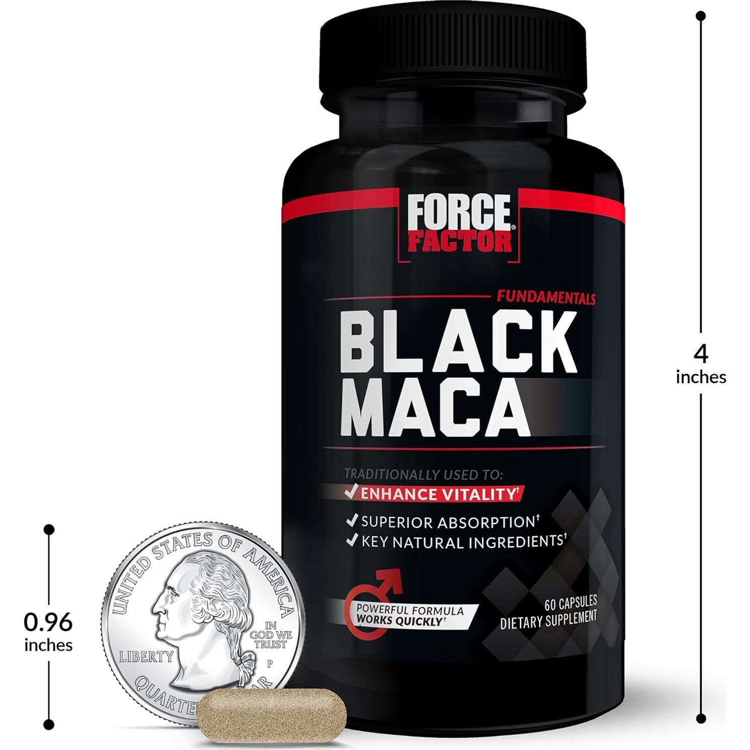 Suplemento de Vitalidad Force Factor Maca Negra 1000mg 60 Cápsulas