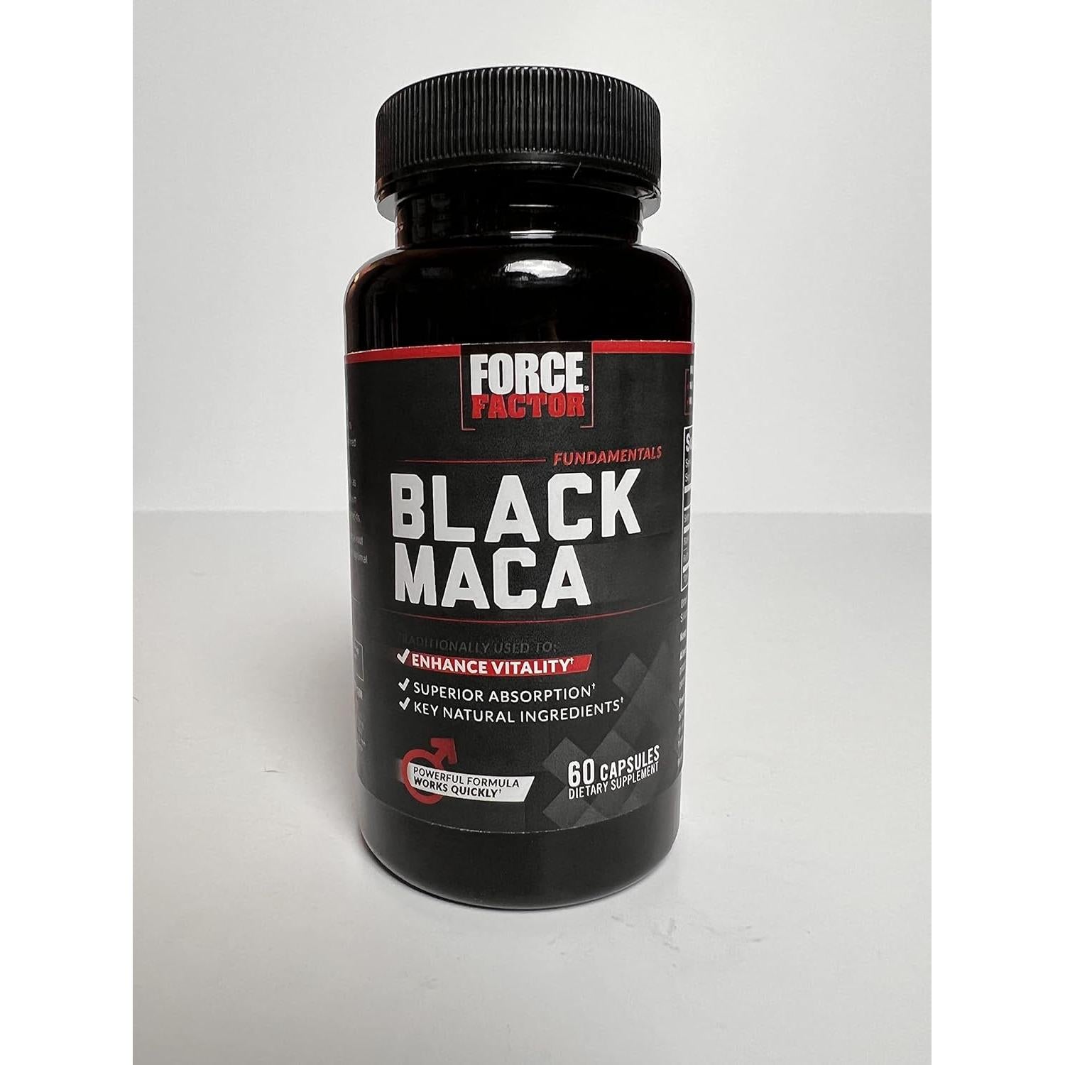 Suplemento de Vitalidad Force Factor Maca Negra 1000mg 60 Cápsulas