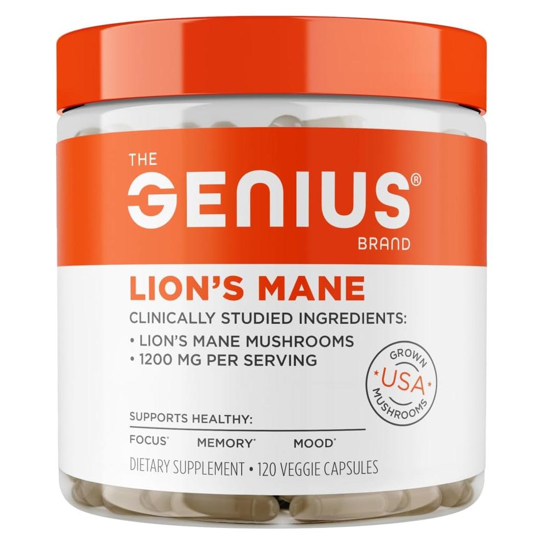 Suplemento de Manejo de León Genius Brand - 120 Cápsulas Veg.