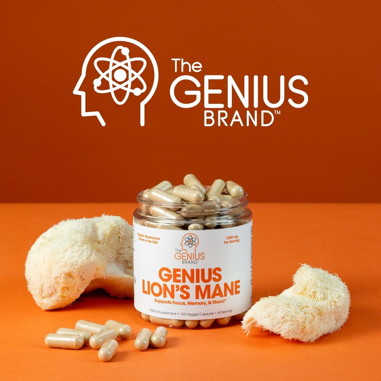 Suplemento de Manejo de León Genius Brand - 120 Cápsulas Veg.