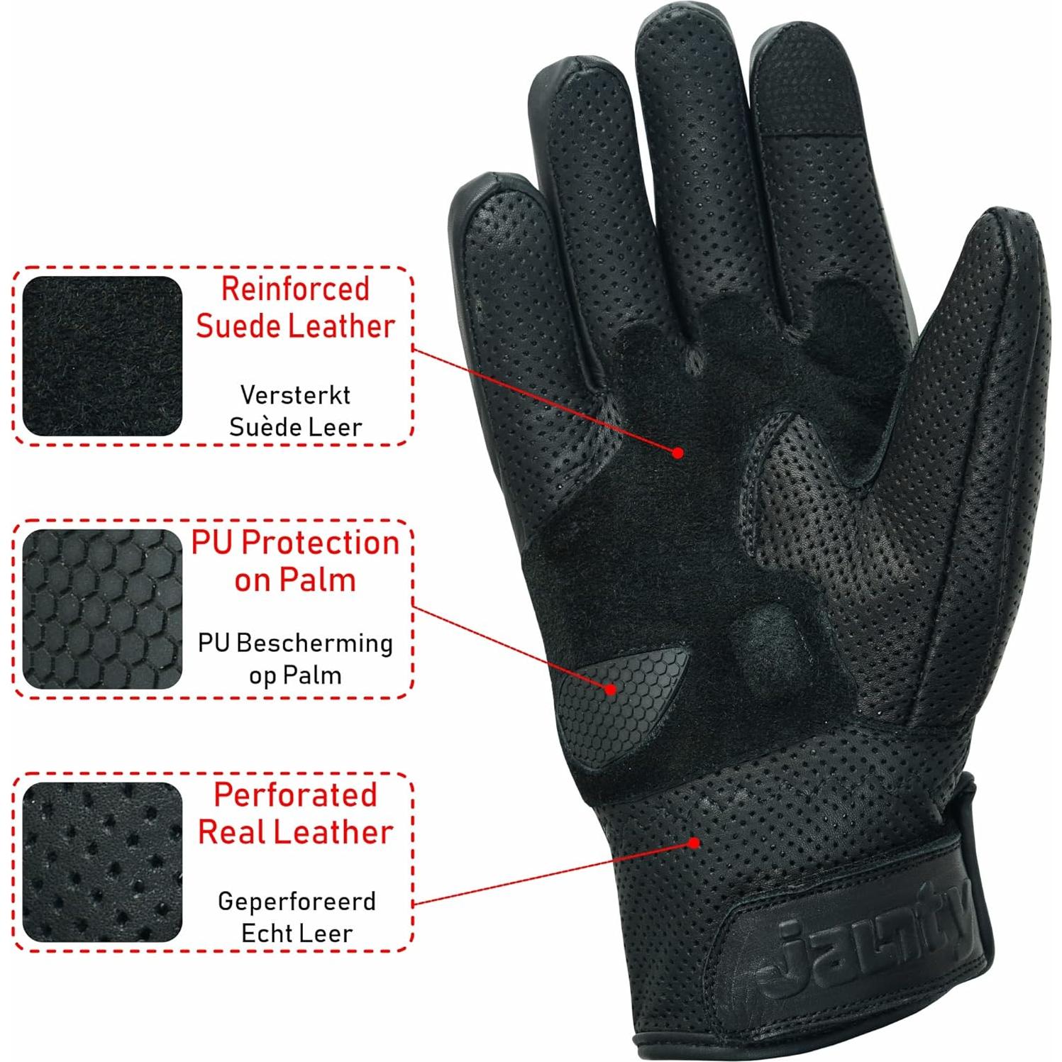Guantes de Motocicleta JAUNTY Perforados para Verano