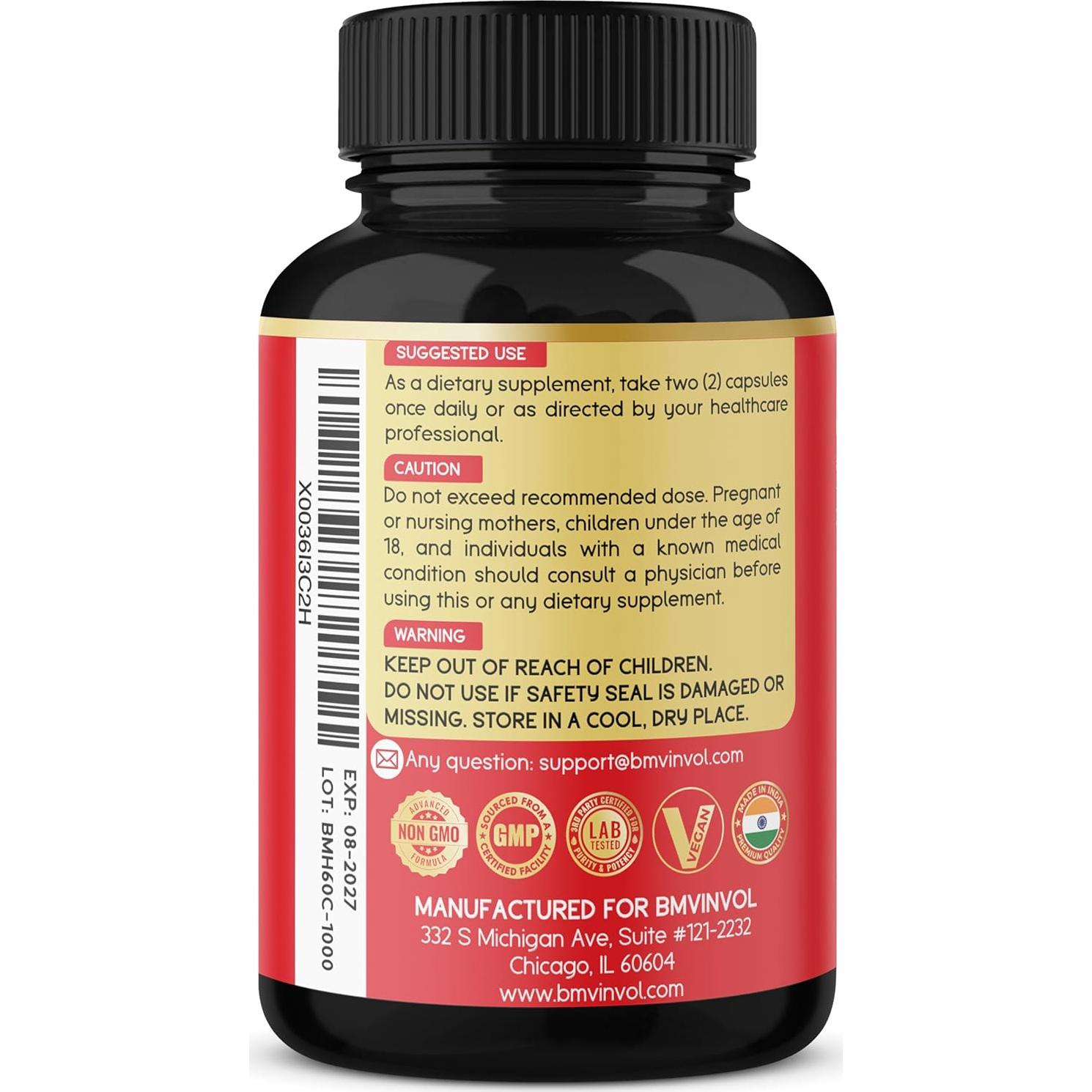 Cápsulas de Hierba de Cabra Caliente BMVINVOL - 60 Veganas