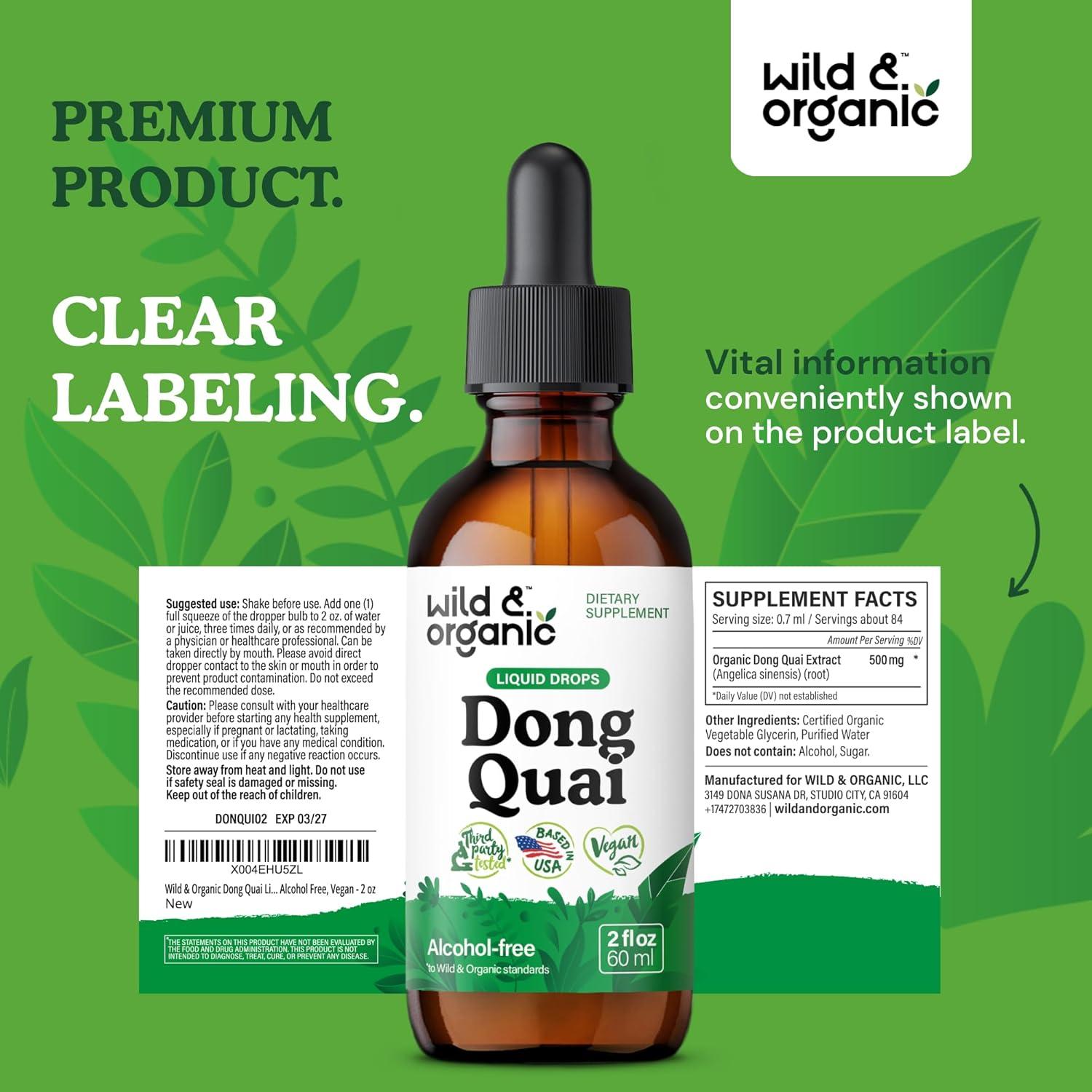 Tintura de Dong Quai Silvestre 500 mg - Suplemento Natural 59 ml