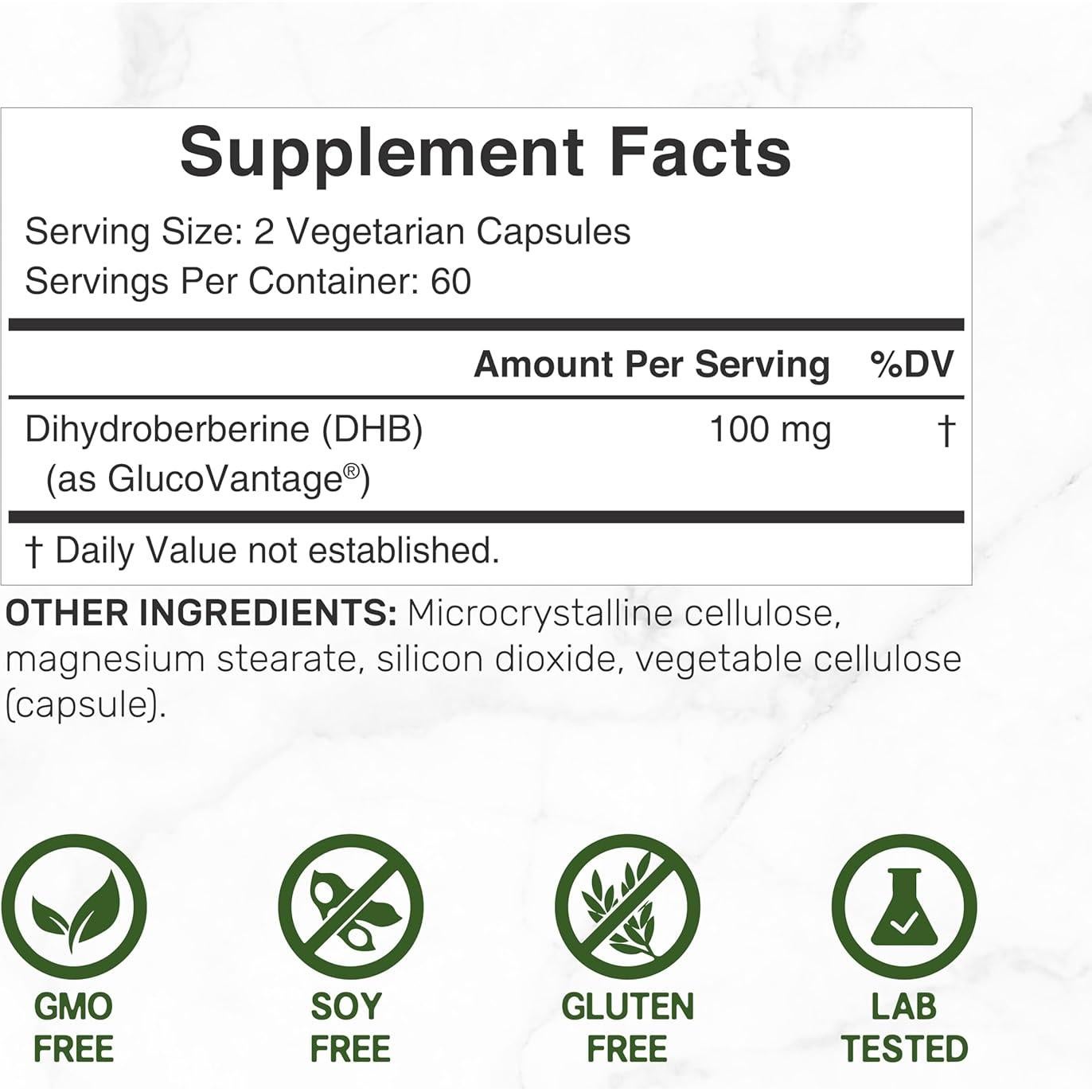 Dihidroberberina 100mg Deal Supplement 120 Cápsulas Veganas