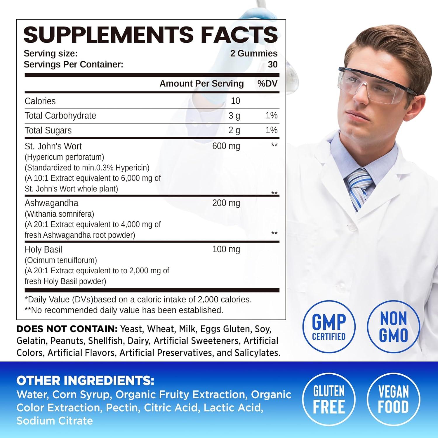 Gomitas de Hierba de San Juan 600mg duwhot - 60 unidades