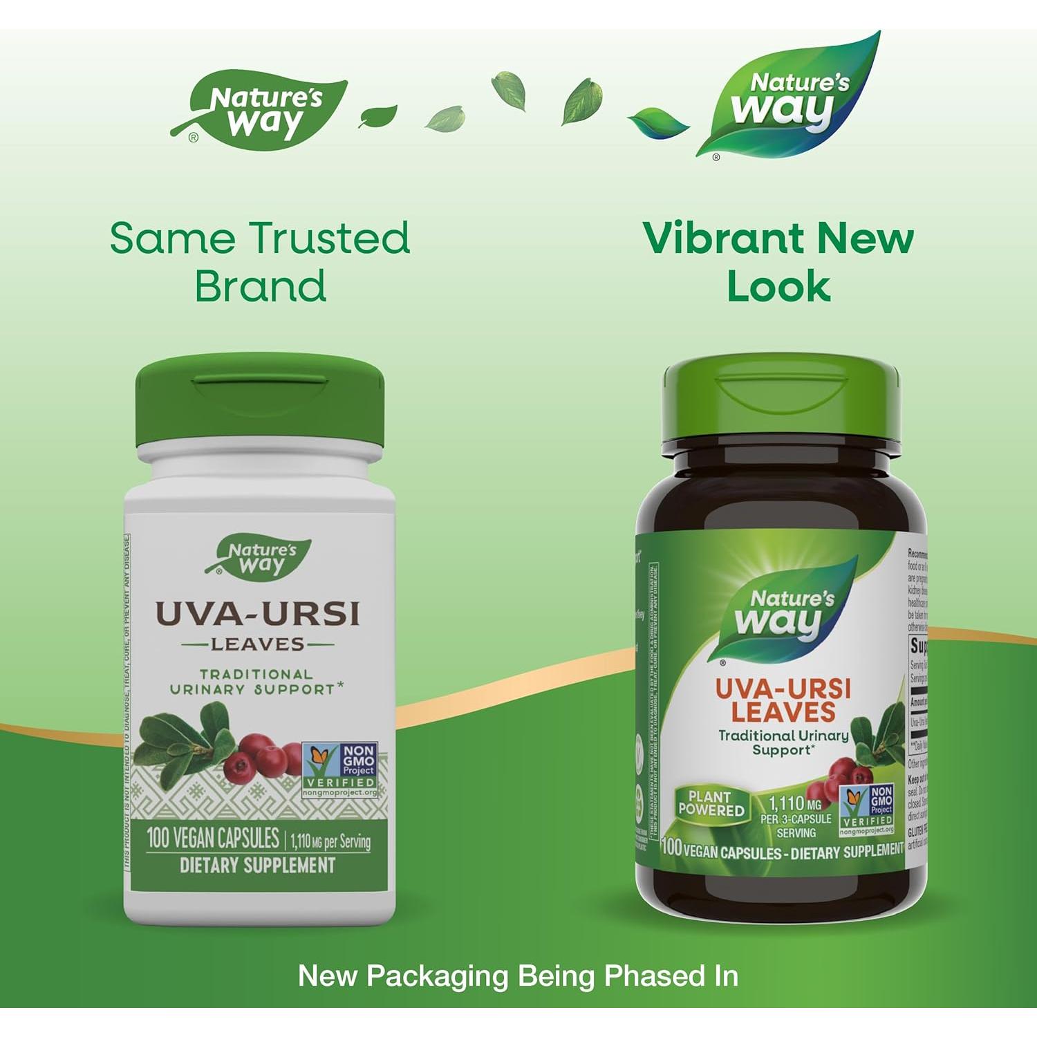 Hojas de Uva Ursi Nature's Way 100 Cápsulas Veganas 1110 mg