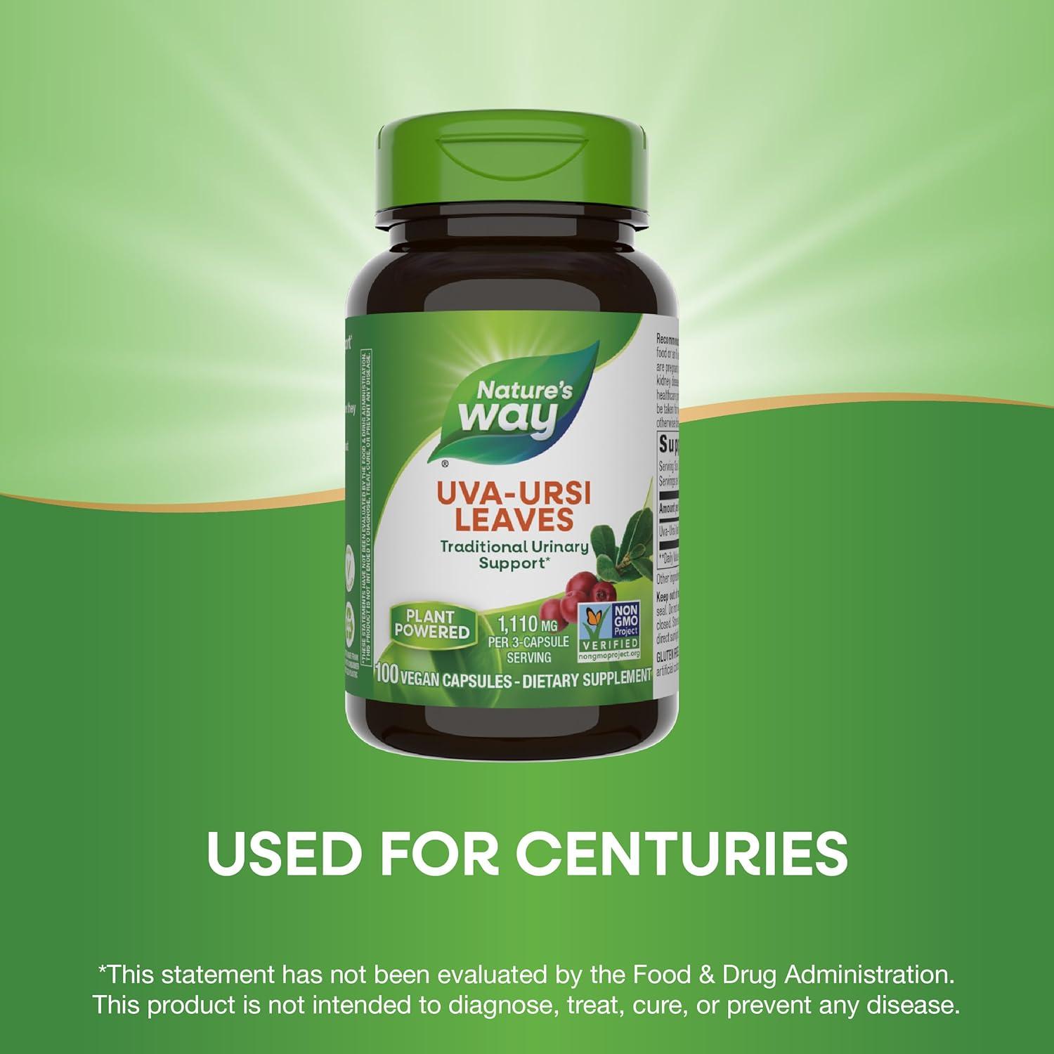 Hojas de Uva Ursi Nature's Way 100 Cápsulas Veganas 1110 mg