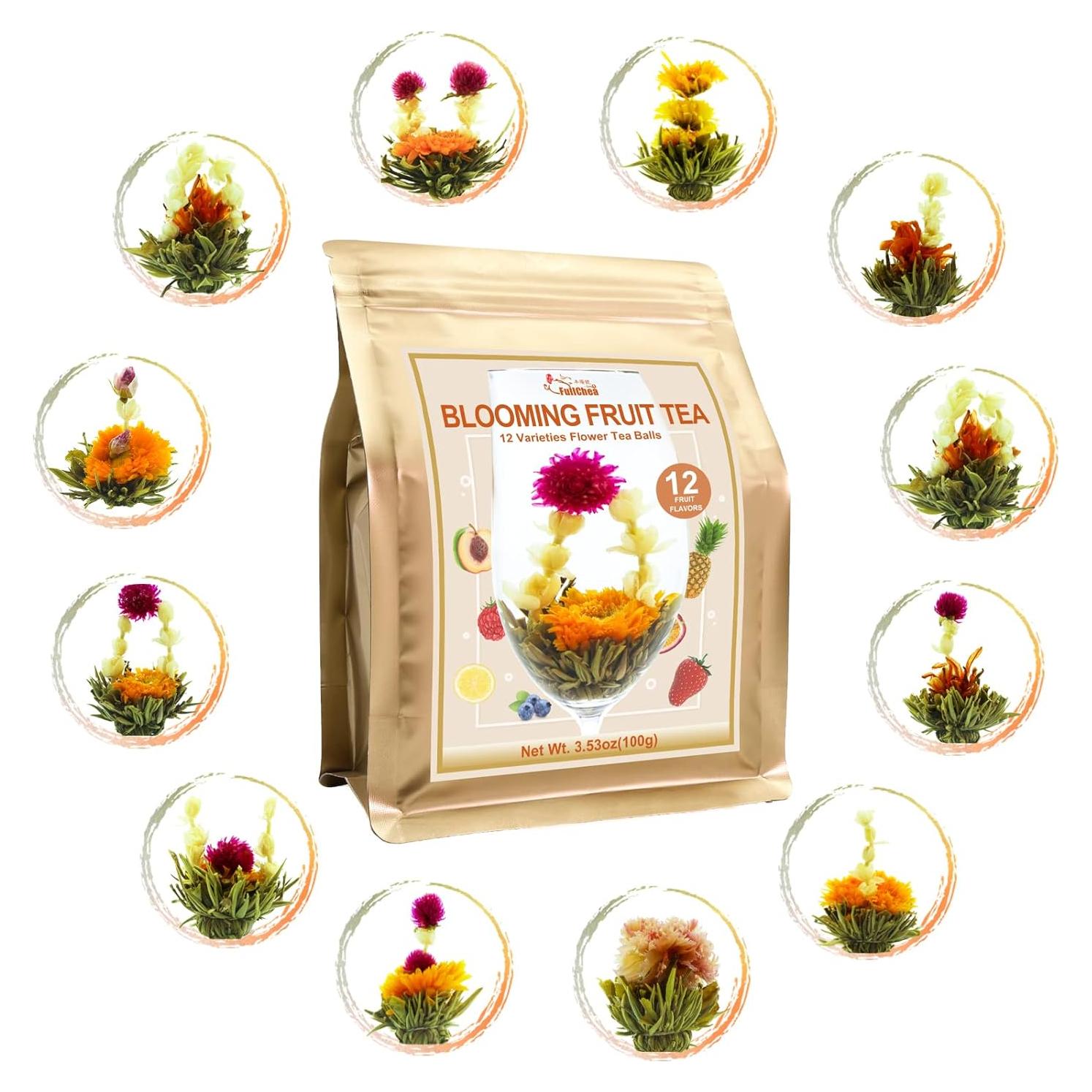 Té Floreciente FullChea - 12 Variedades de Fruta Premium