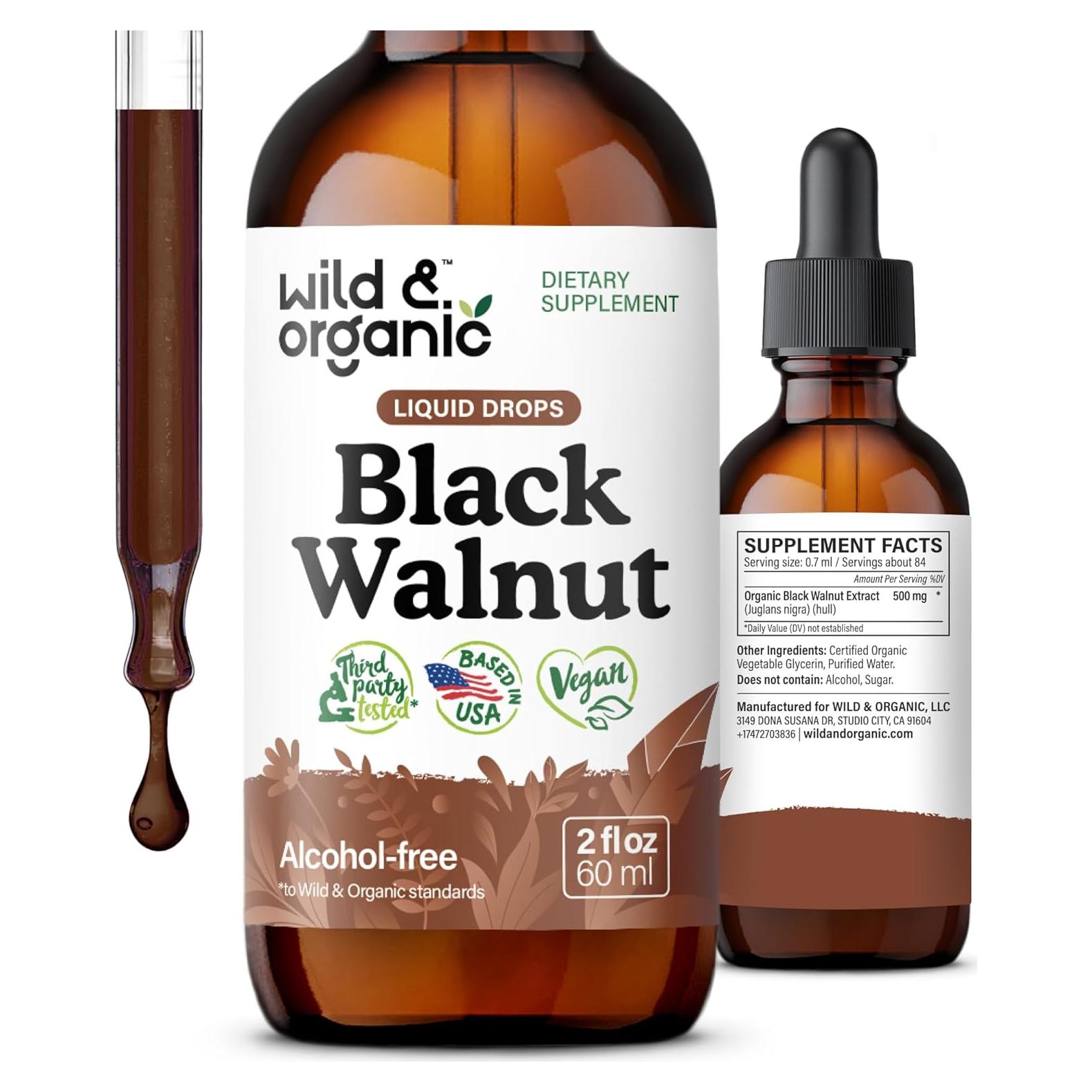 Tintura de Nogal Negro Silvestre y Orgánico 59 ml - Detox Digestivo