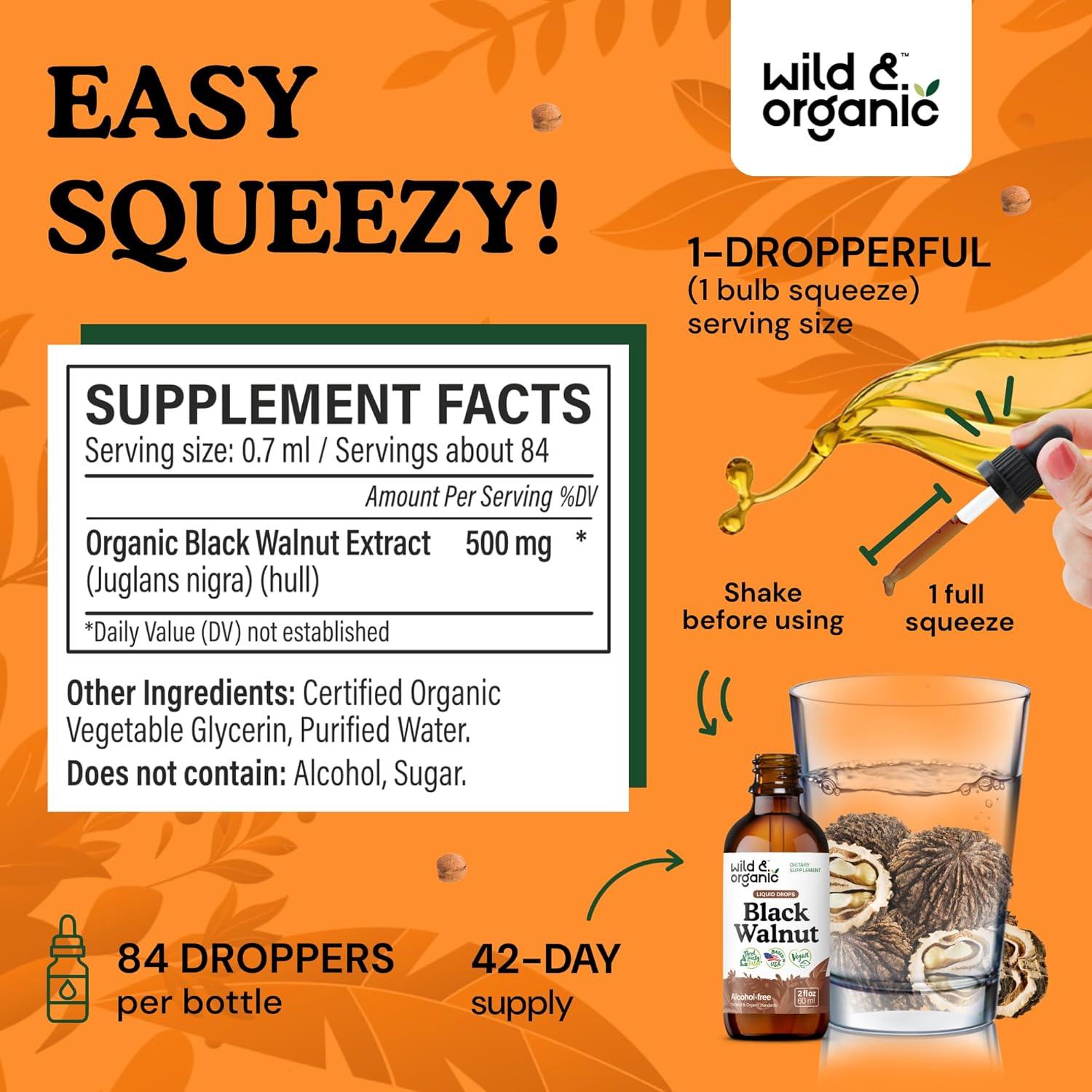 Tintura de Nogal Negro Silvestre y Orgánico 59 ml - Detox Digestivo