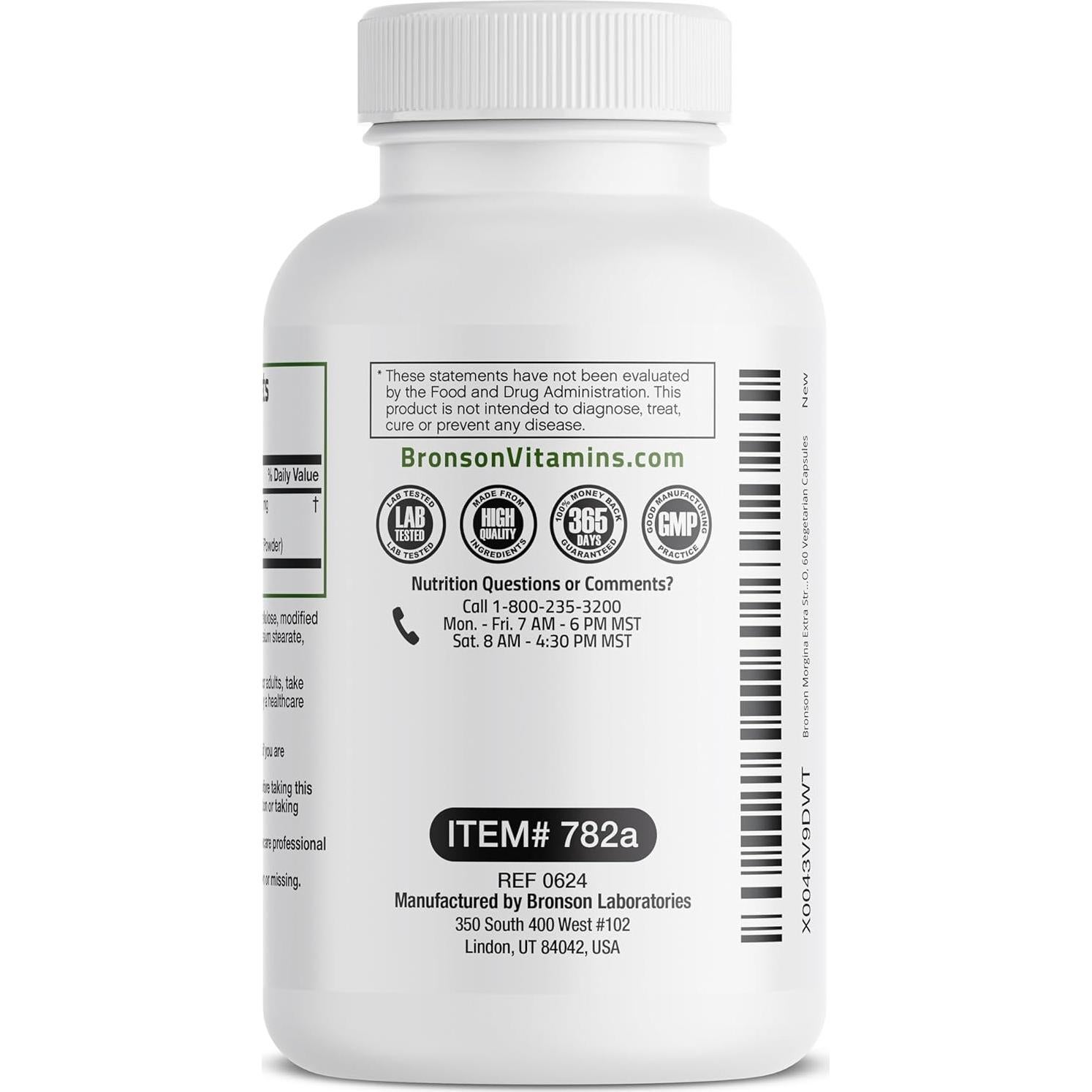 Cápsulas Vegetarianas de Moringa Bronson 60 Unidades Extra Fuerte