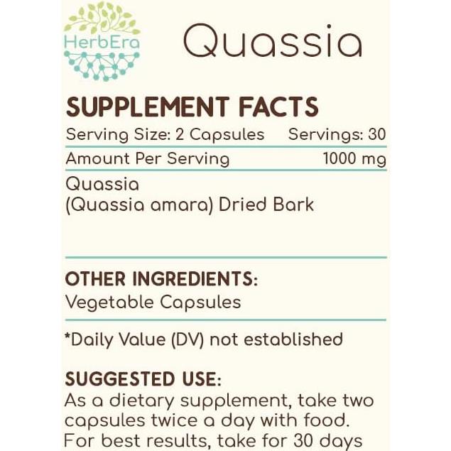 Cápsulas de Quassia Silvestre 500 mg HerbEra - 60 Unidades