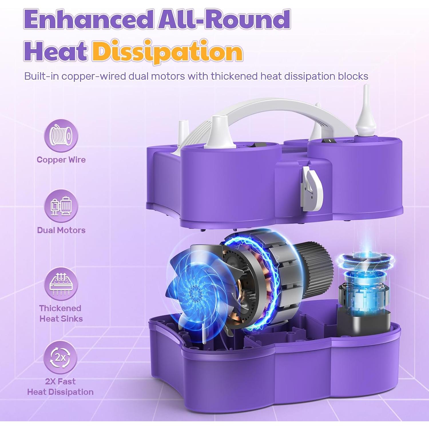 Bomba de aire eléctrica 3 en 1 Keaibuding 1.12 kg inflador