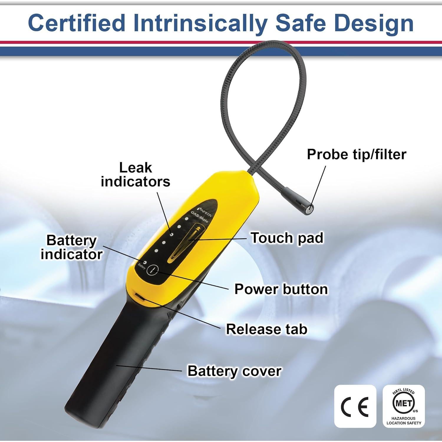 Detector de Gas Combustible Inficon 718-202-G1 Precisión 5 PPM