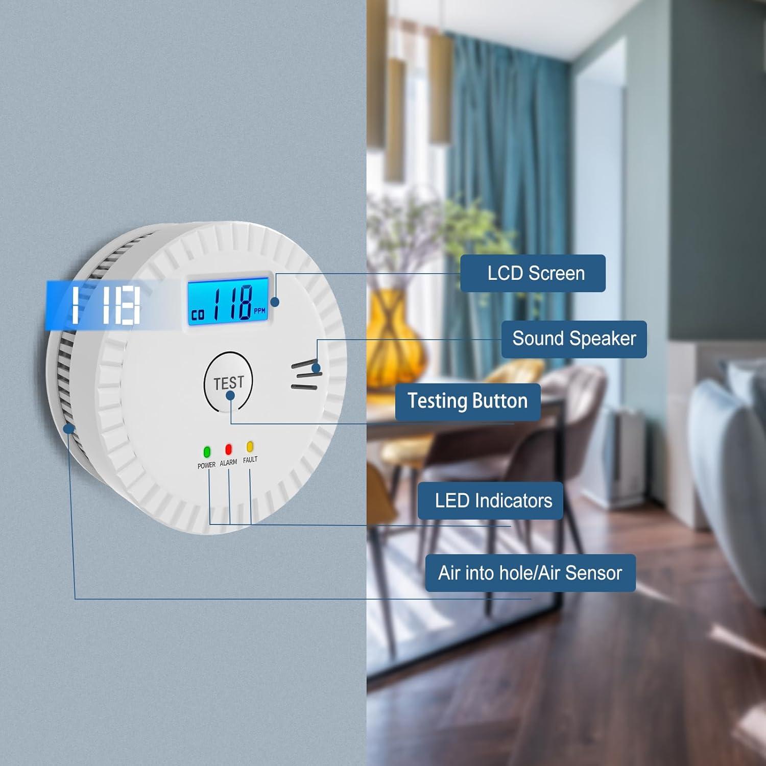 Detector de Humo y Monóxido de Carbono OLUNCLE 2 en 1
