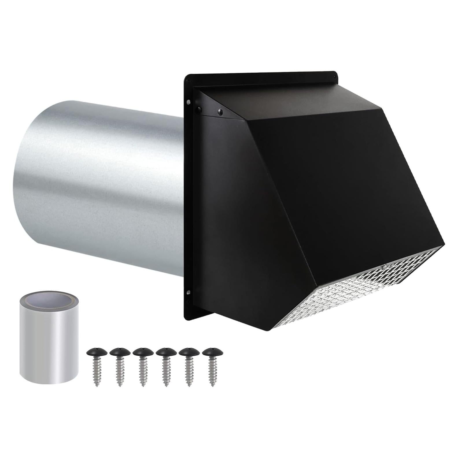 Cubierta de Ventilación de Secadora JYINCPED 3" Negra Acero