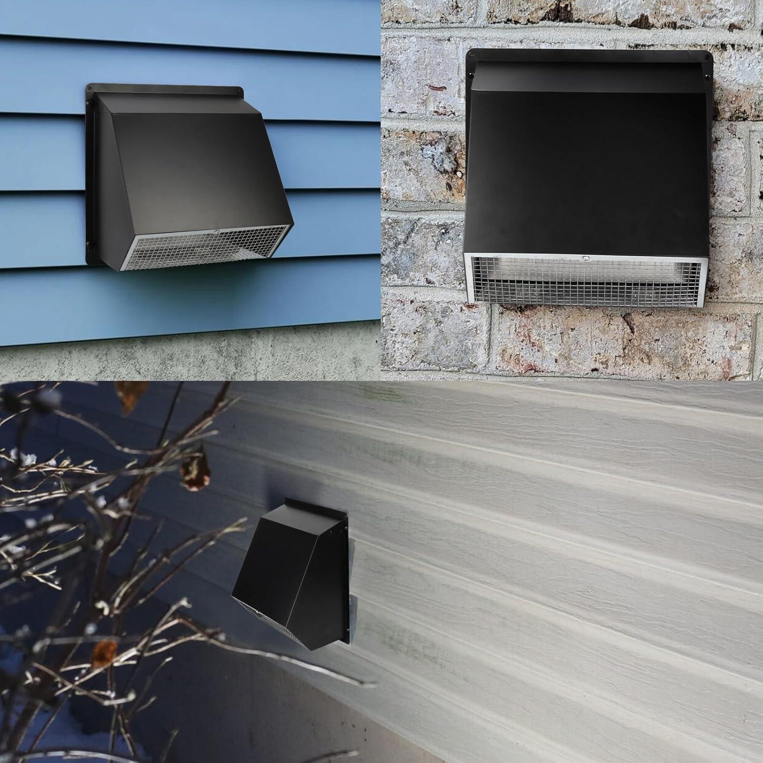 Cubierta de Ventilación de Secadora JYINCPED 3" Negra Acero