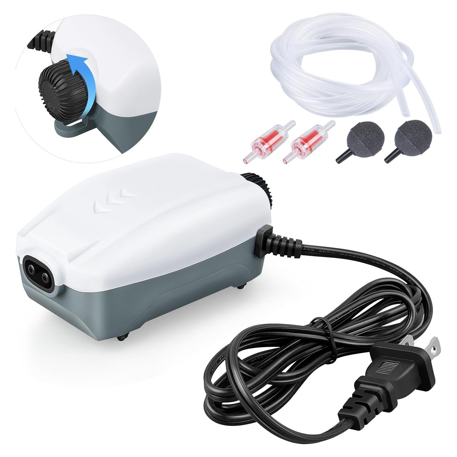 HITOP Bomba de Aire Eléctrica para Acuario 2 Salidas 100L