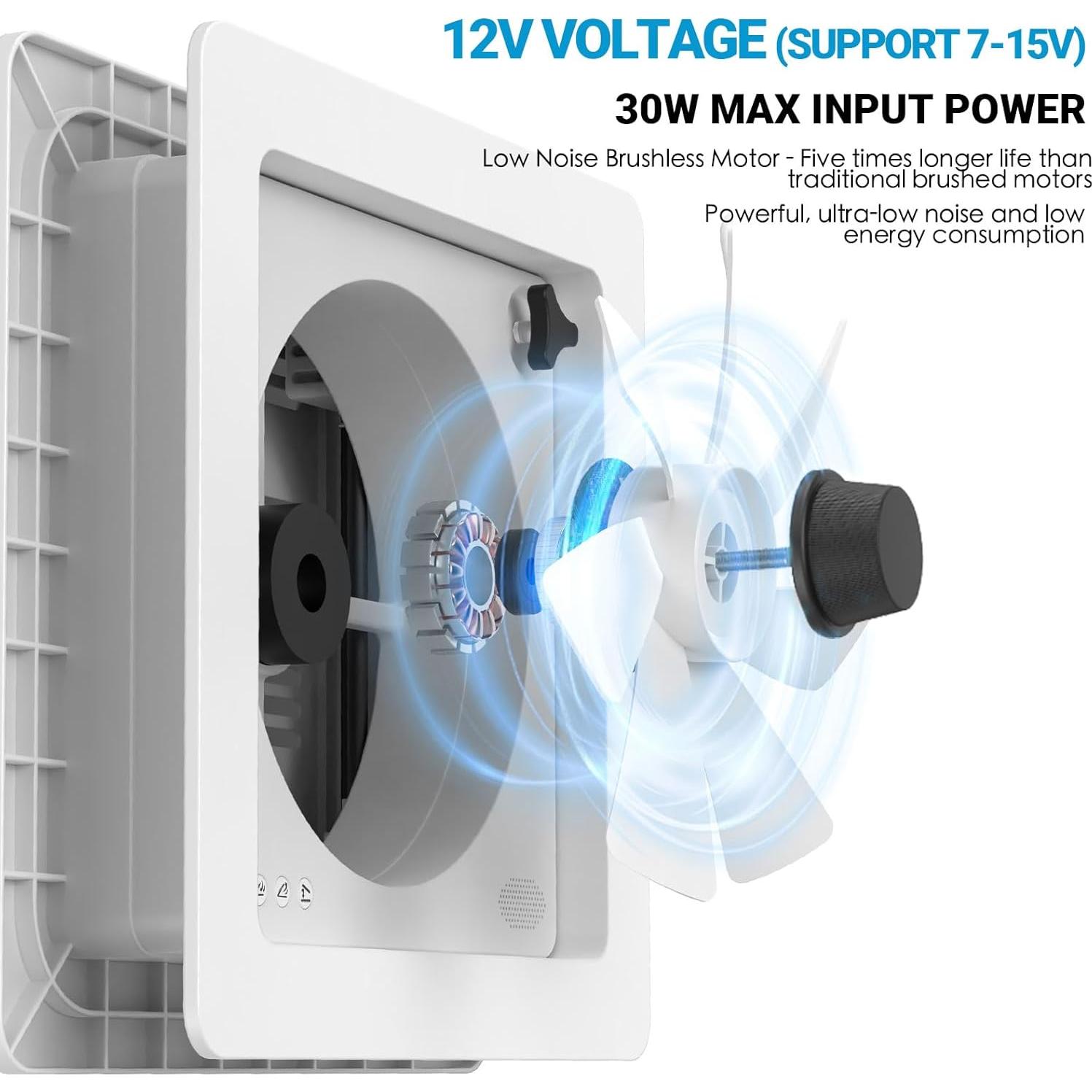 Ventilador de Techo RV 2012 FR360 12V Ultra Silencioso 14"