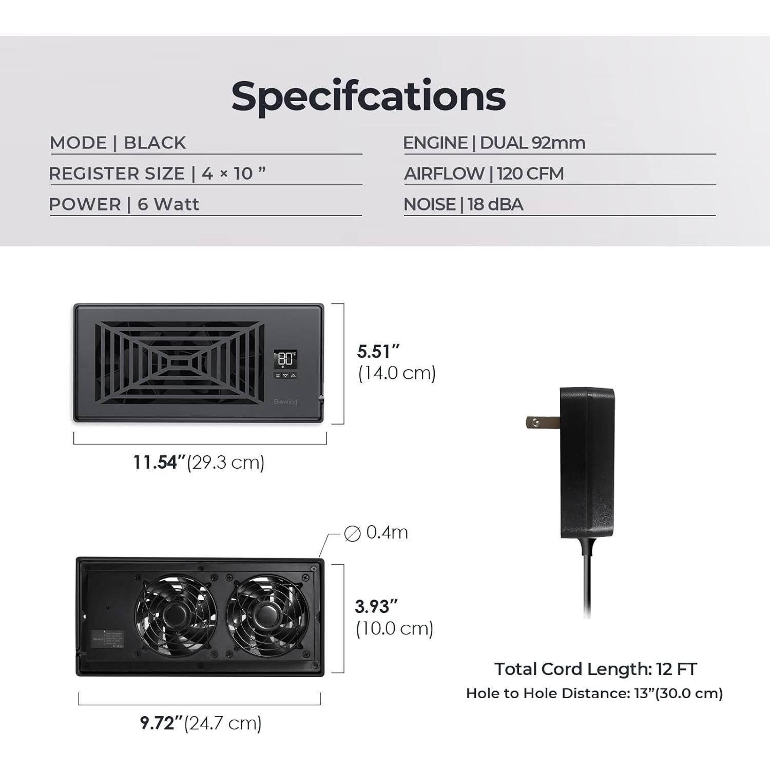 Ventilador Aumentador de Registro Biowind AirBoost T4 10 Velocidades