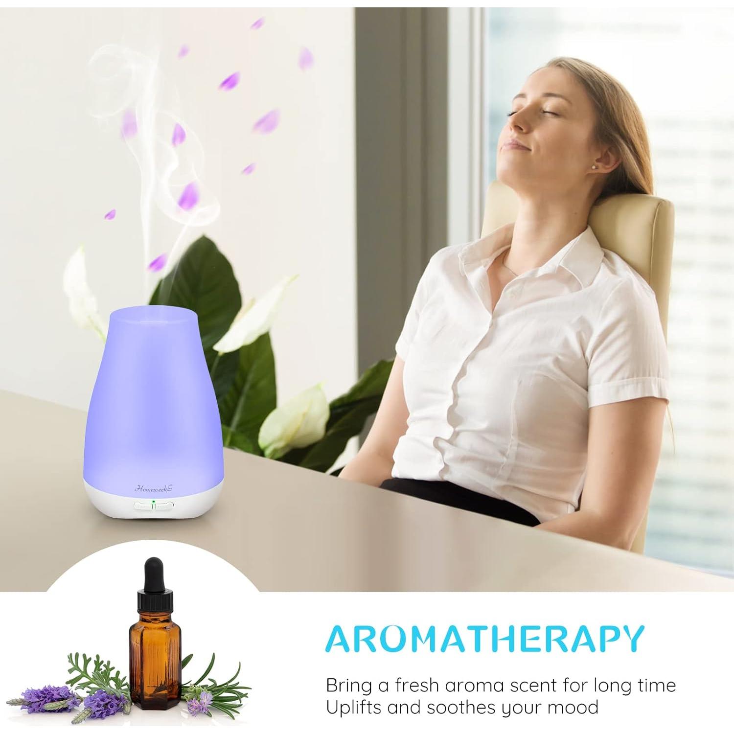 Difusor de Aceite Esencial Homeweeks 100ml con Luz LED