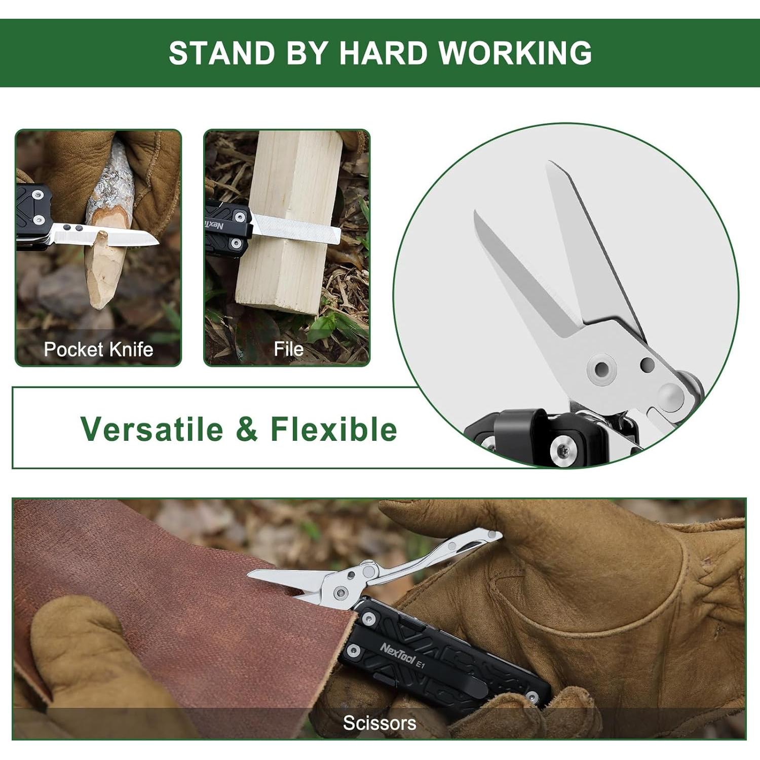 NexTool E1 Multiherramienta de Bolsillo 10 en 1 Acero Inoxidable