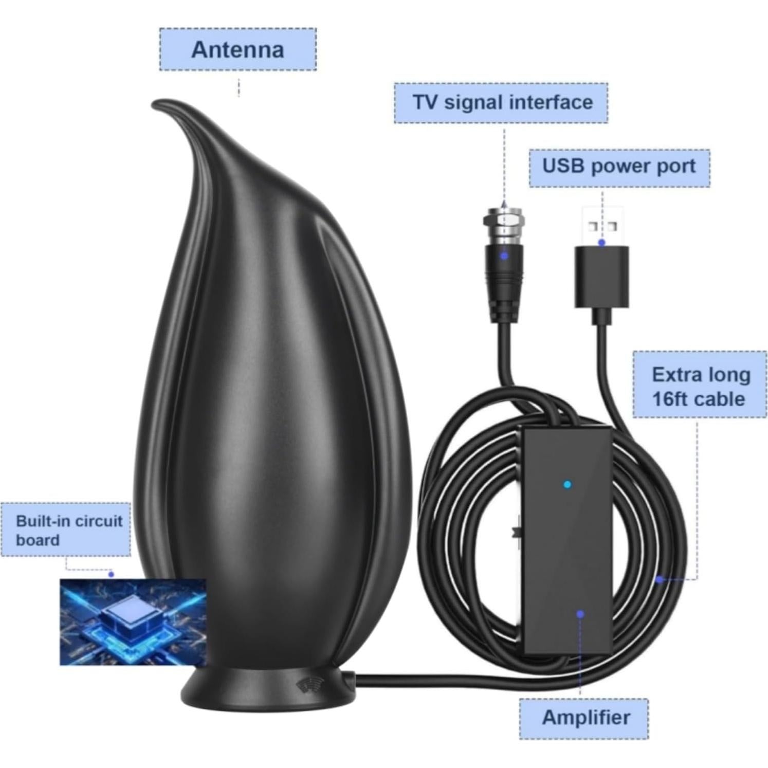 Antena de TV Digital AUTERCO M24-4 Amplificador 1600 km