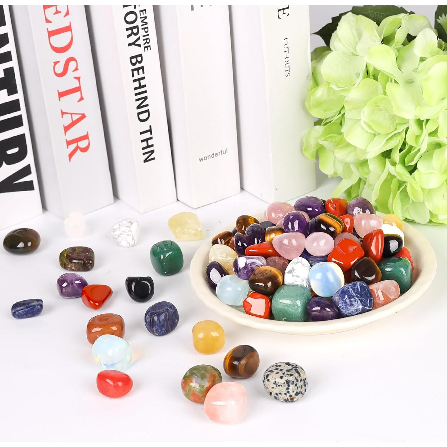 Juego de 19 Piezas de Cristales Naturales Pulidos - Reiki