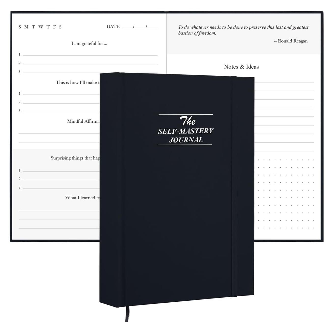 Diario de Autodisciplina Tuun Fuplan - Gratitud y Reflexión Negro