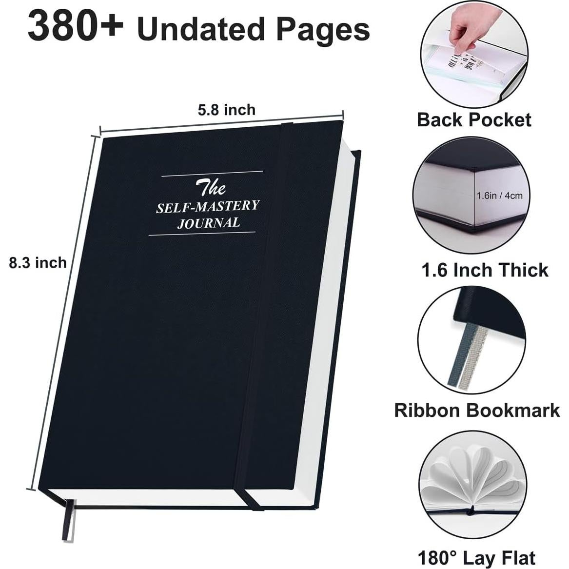 Diario de Autodisciplina Tuun Fuplan - Gratitud y Reflexión Negro