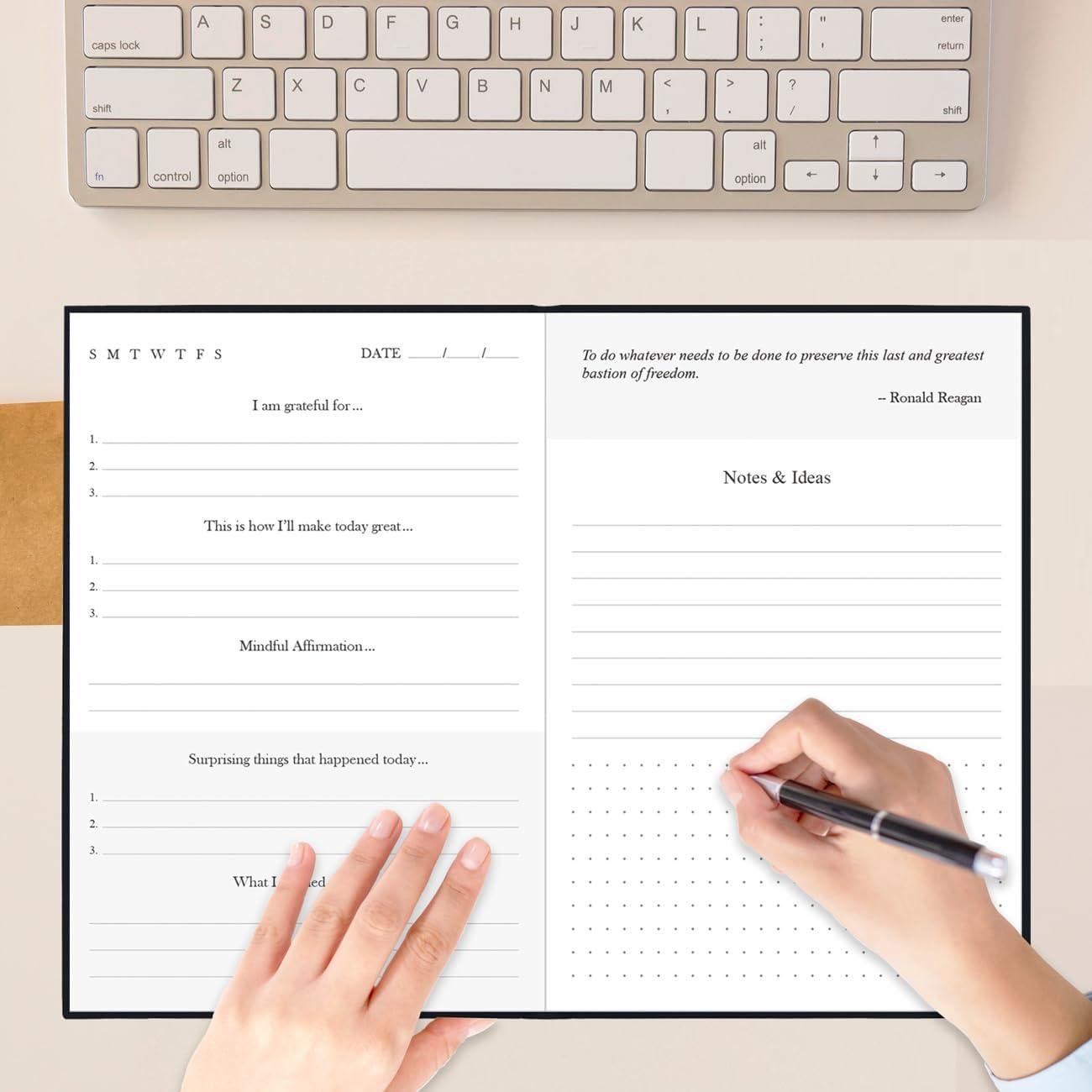 Diario de Autodisciplina Tuun Fuplan - Gratitud y Reflexión Negro