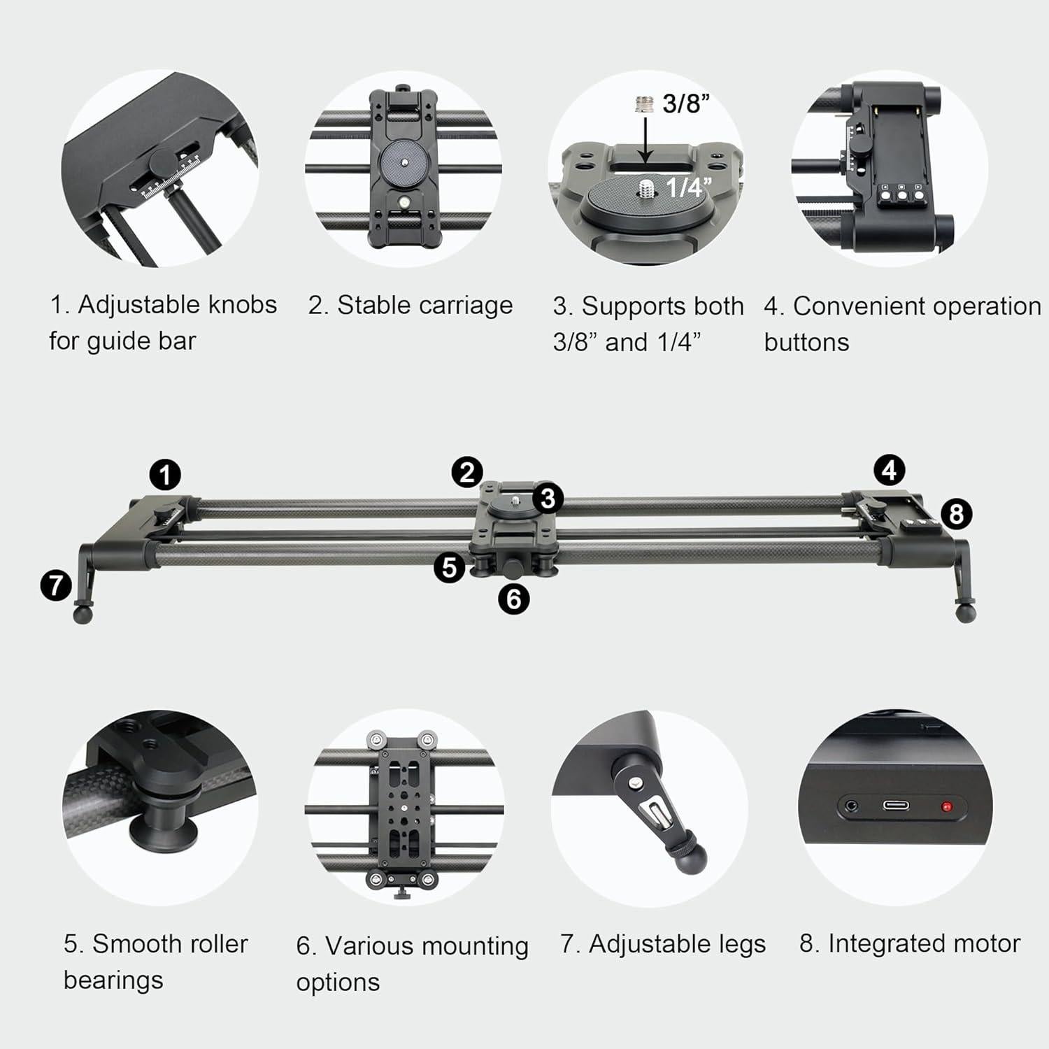 Deslizador Motorizado Inalámbrico Konova G1 60cm Carbono