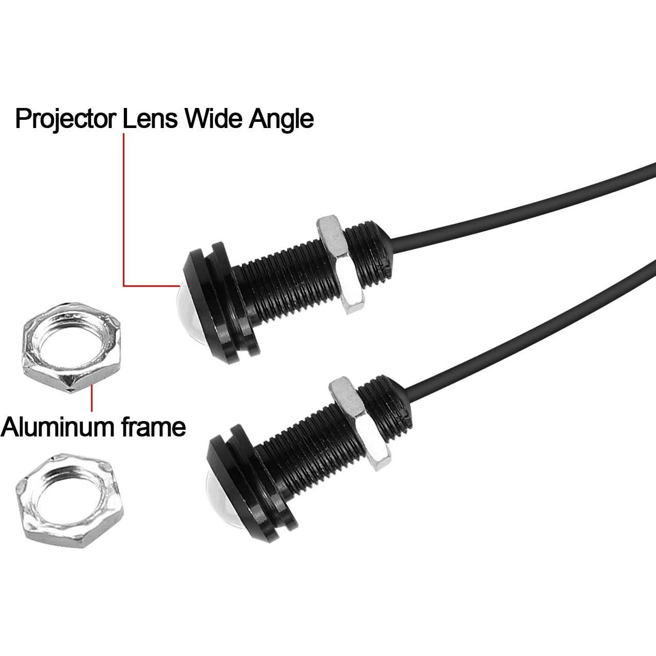 LEADTOPS 10 Bombillas LED Ojo de Águila 18mm Amarillo 12V