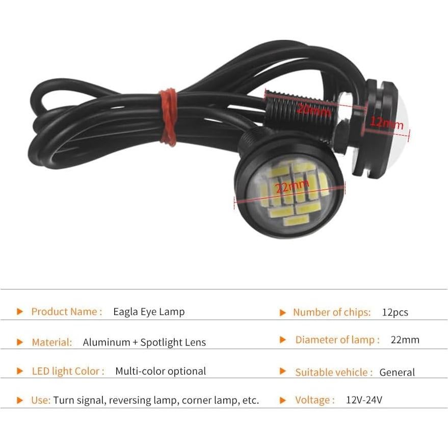 10 Luces LED DriSentri 18mm Circulación Diurna 12V Blancas