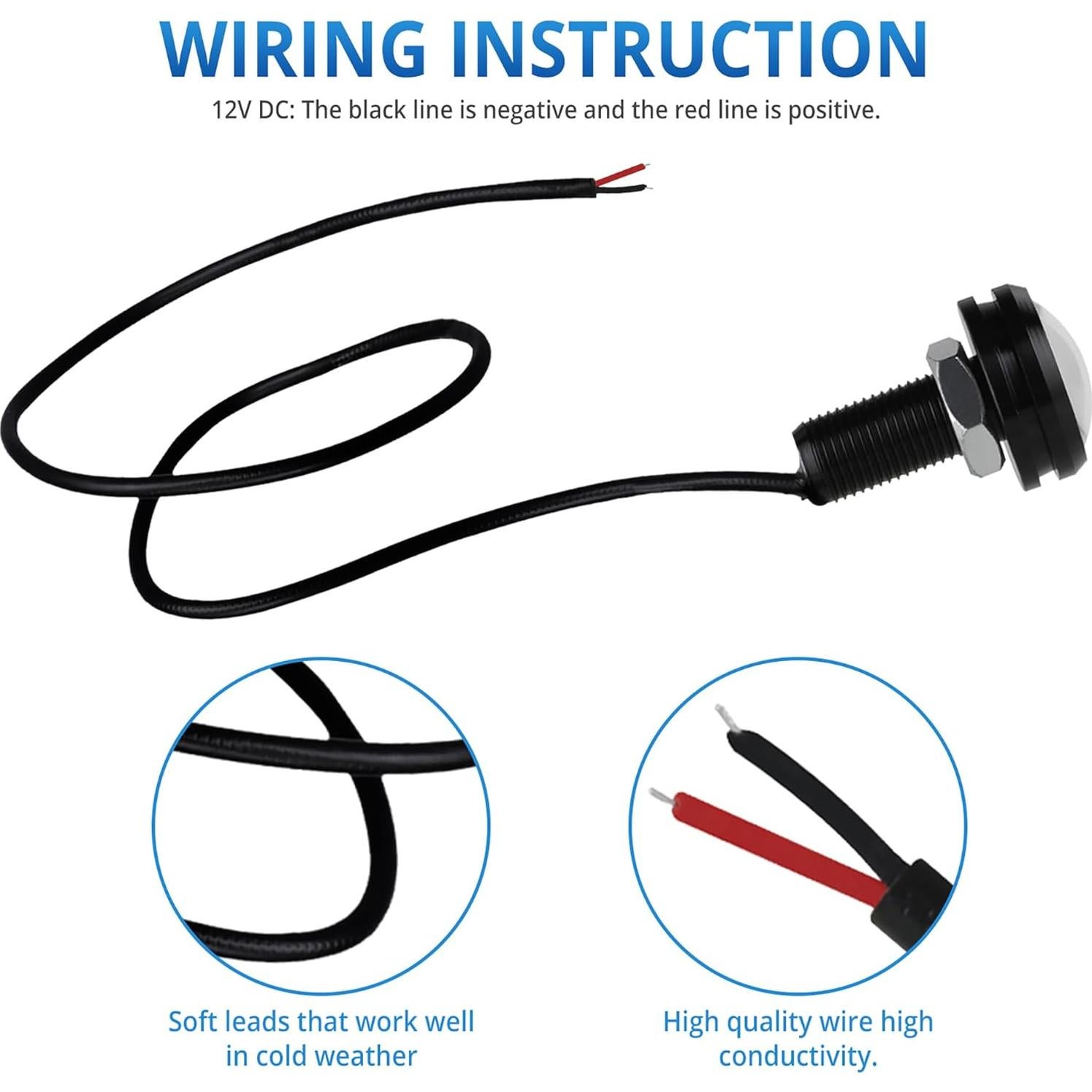 4 Piezas Luz Ojo de Águila LED Amarillo JRQLOV 23mm 12V