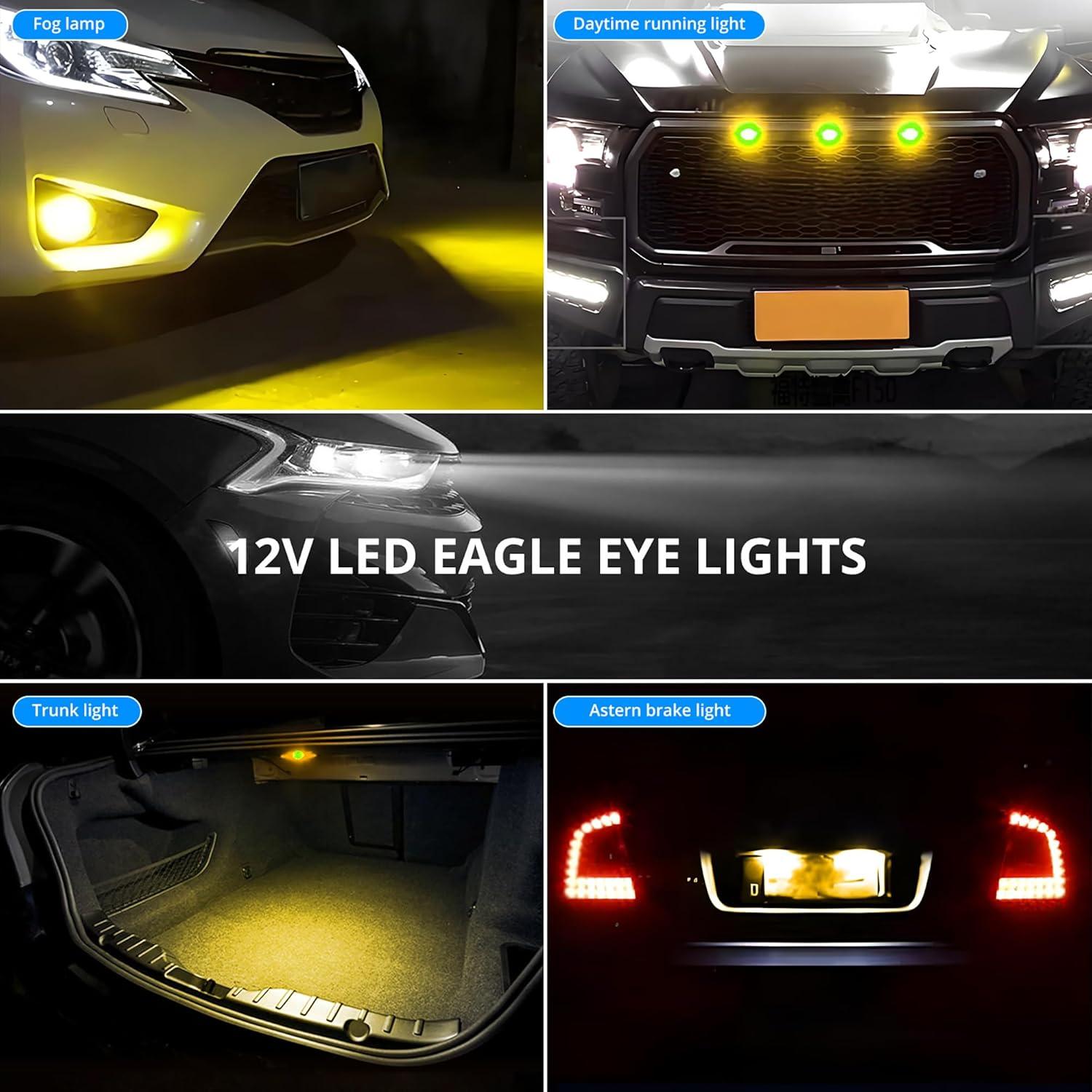 4 Piezas Luz Ojo de Águila LED Amarillo JRQLOV 23mm 12V