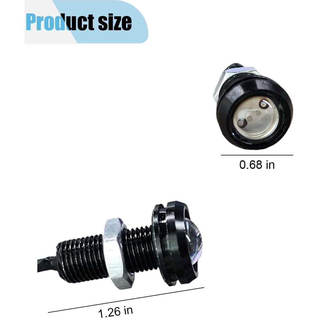 10 Luces LED Ojo de Águila KITUREK 12V Impermeables Rojo