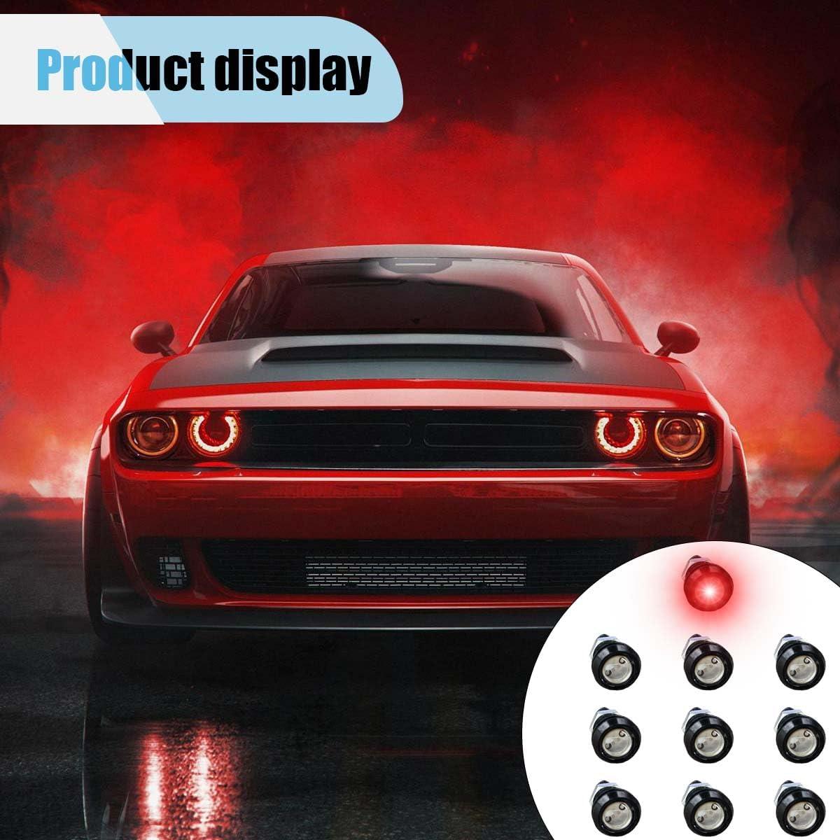 10 Luces LED Ojo de Águila KITUREK 12V Impermeables Rojo