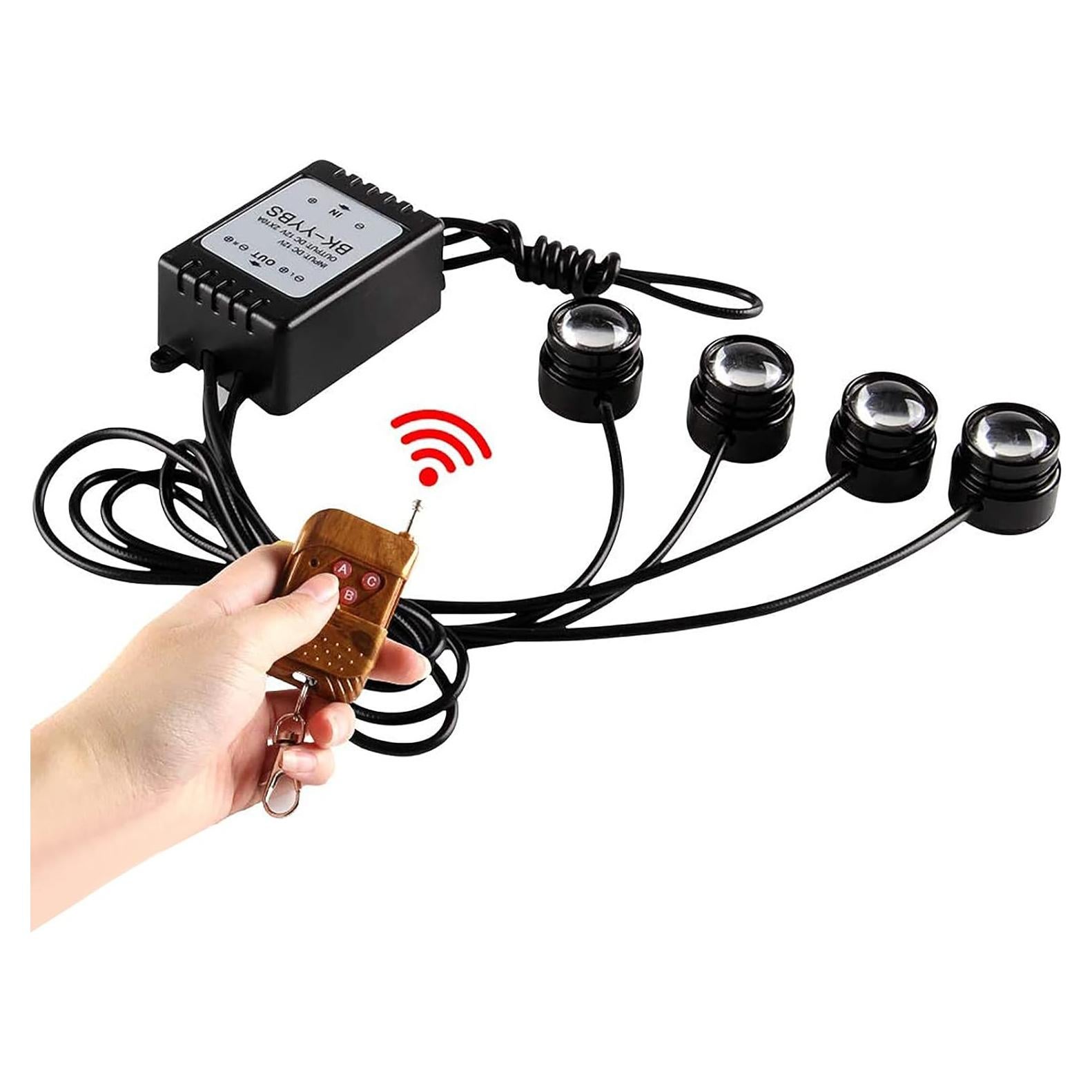 Luz de Advertencia LED Teguangmei 4 en 1 Control Remoto 12V