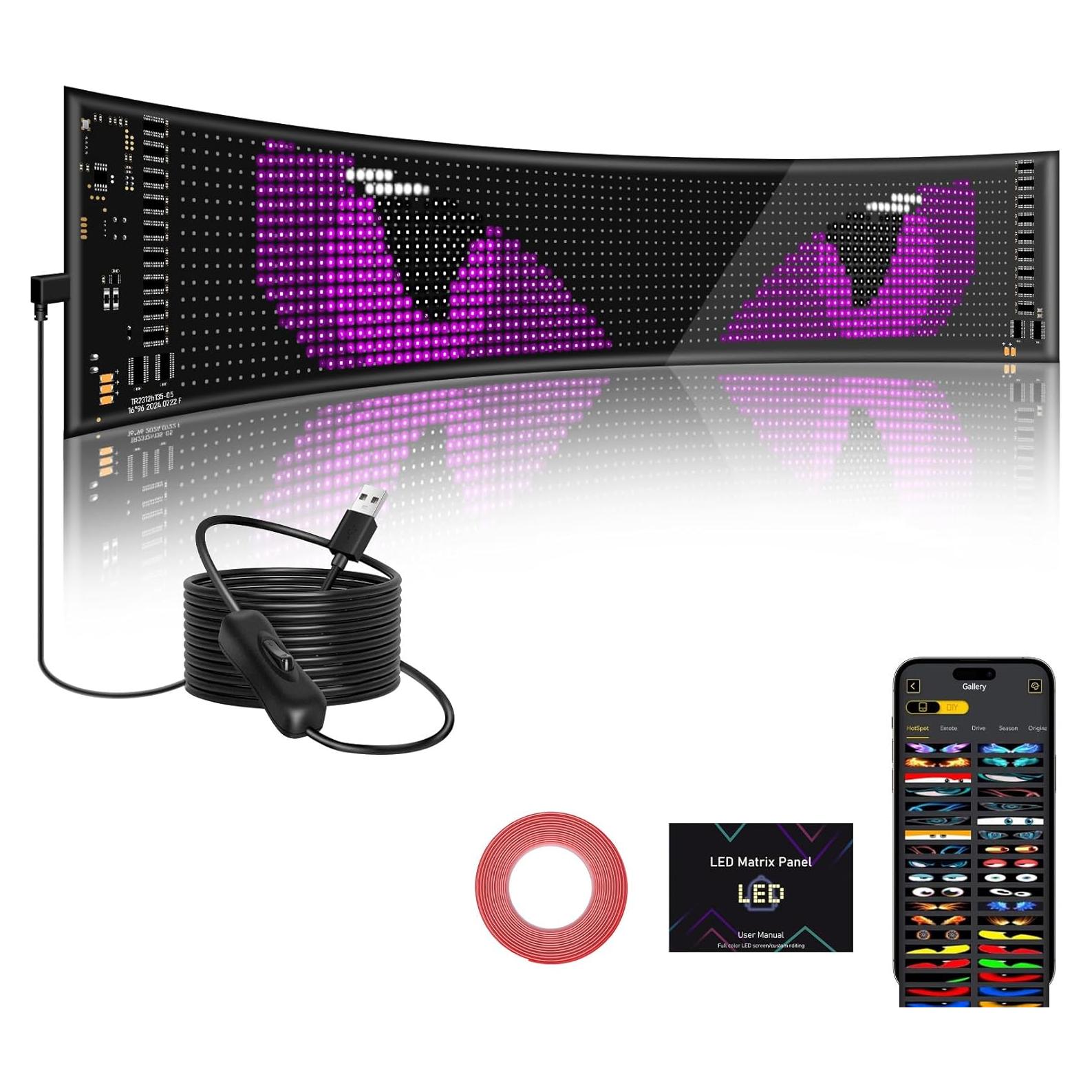 Ojos LED Vanesa para Parabrisas de Coche 59.4x11.9 cm