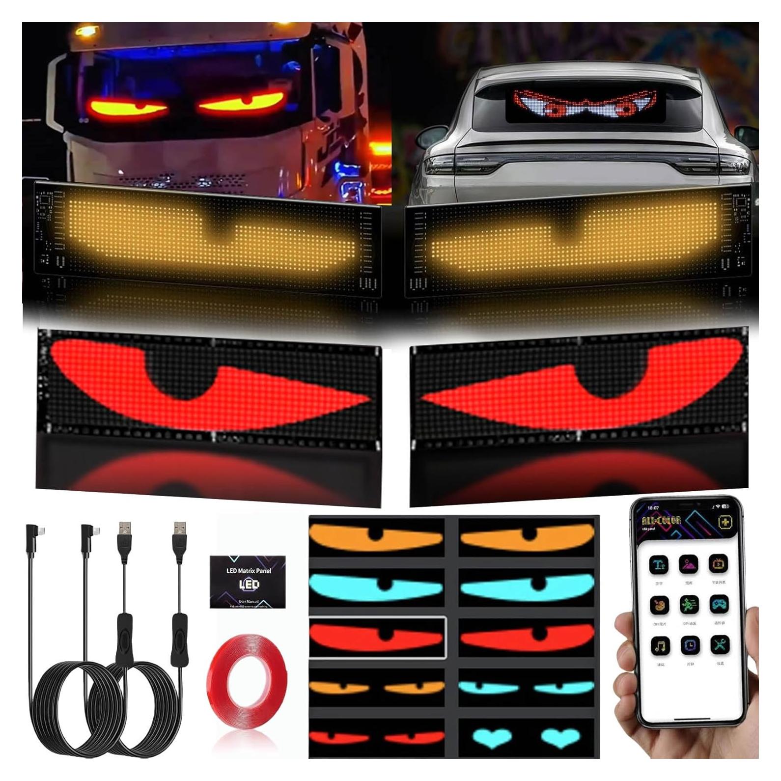 Ojos LED Animados para Autos YOUBISON 3x7" Programables