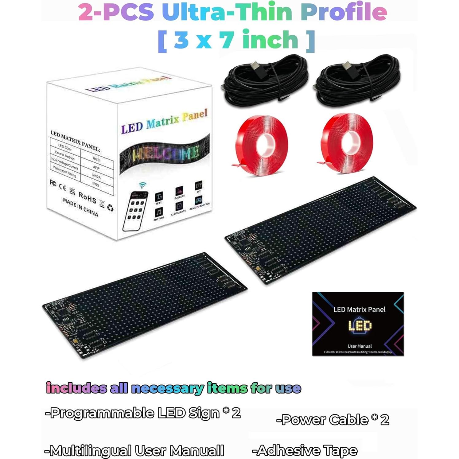 Ojos LED Animados para Autos YOUBISON 3x7" Programables