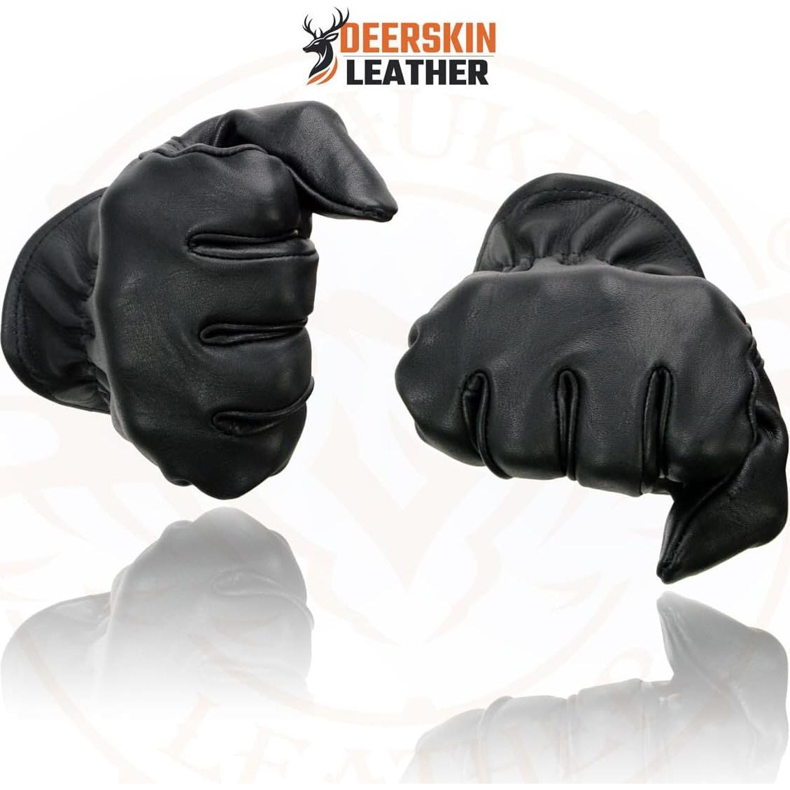 Guantes de motocicleta Milwaukee Leather MG7595 Piel Ciervo Negro